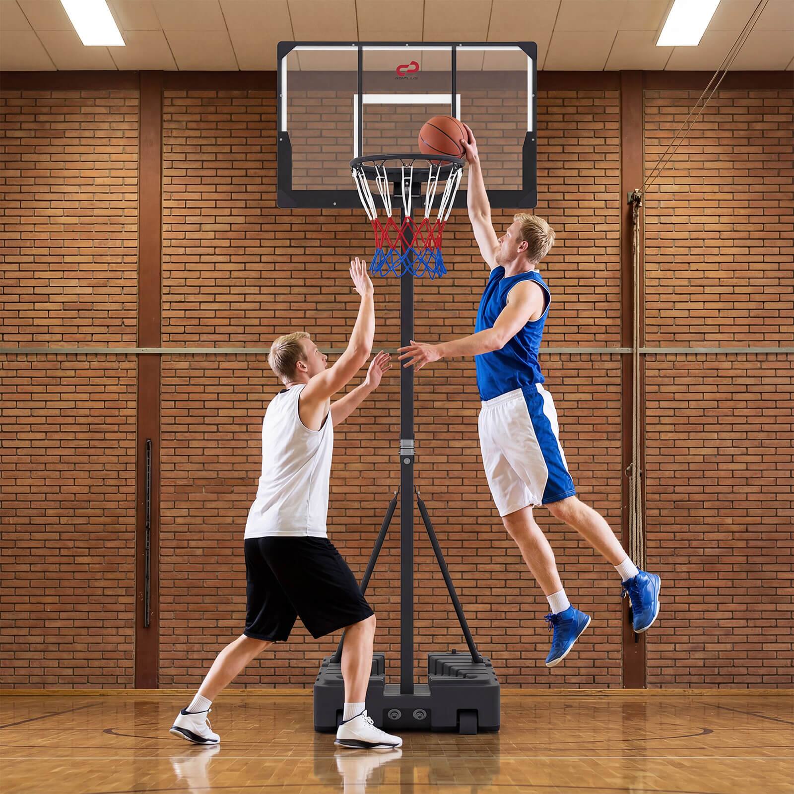 Alt View 4. Costway - Costway 10 FT Foldable Basketball Hoop with Fillable Base, Wheels & Shatterproof Backboard - Black.