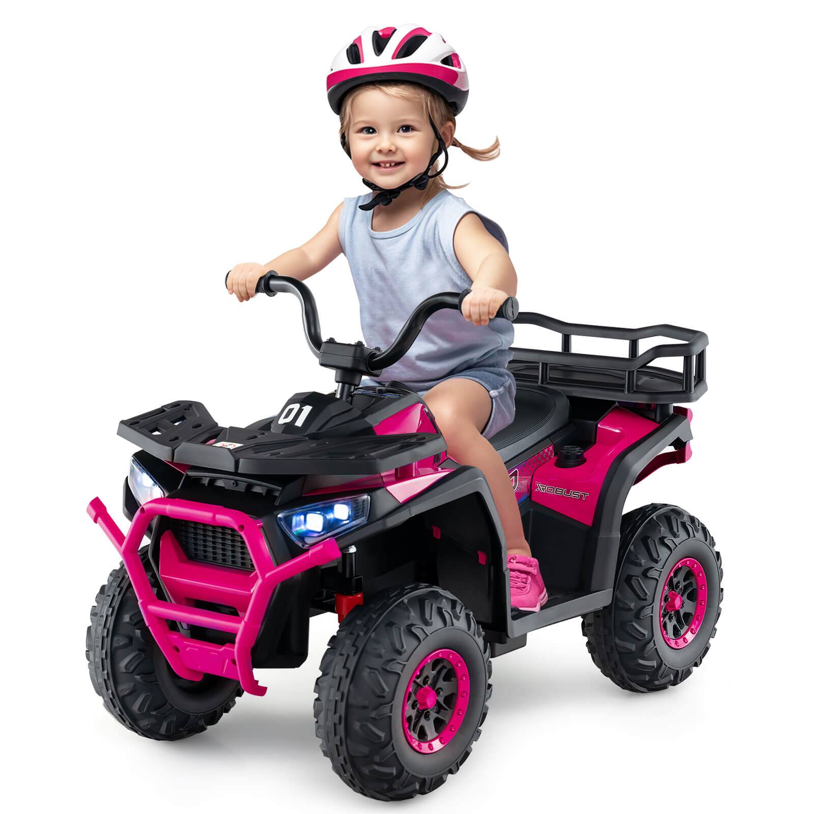 Alt View 9. Costway - Costway 24V Kids Ride on Electric ATV Car Toy with Spring Suspension & LED Lights USB - Pink.