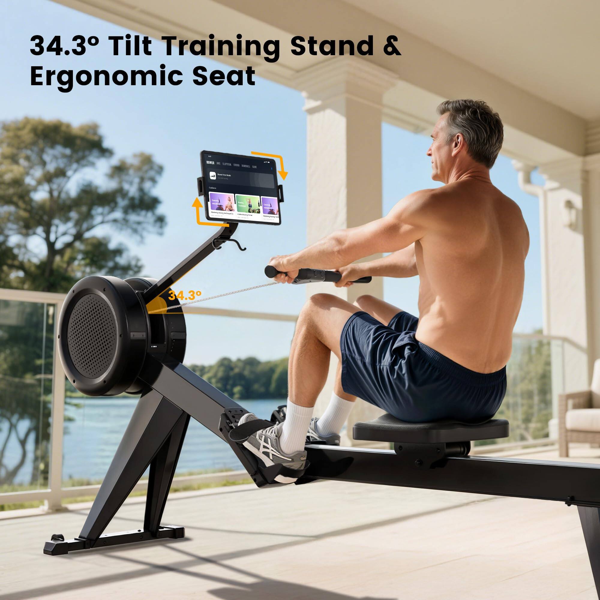 34.3° Tilt Training Stand & Ergonomic Seat