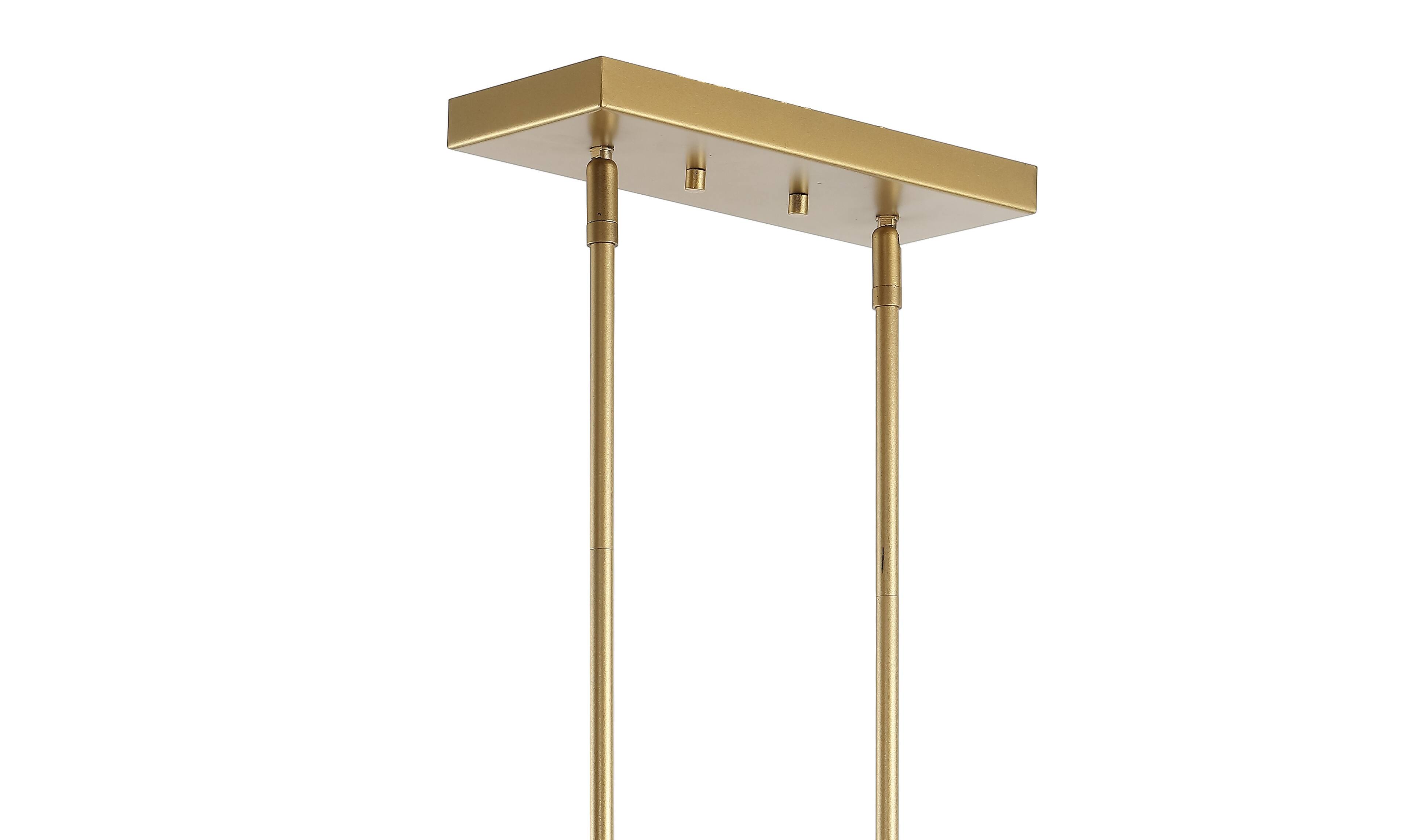 Alt View 5. Jonathan Y - Anna 38.5" Linear 5-light Metal/Glass LED Pendant, Brass Gold - Brass Gold.