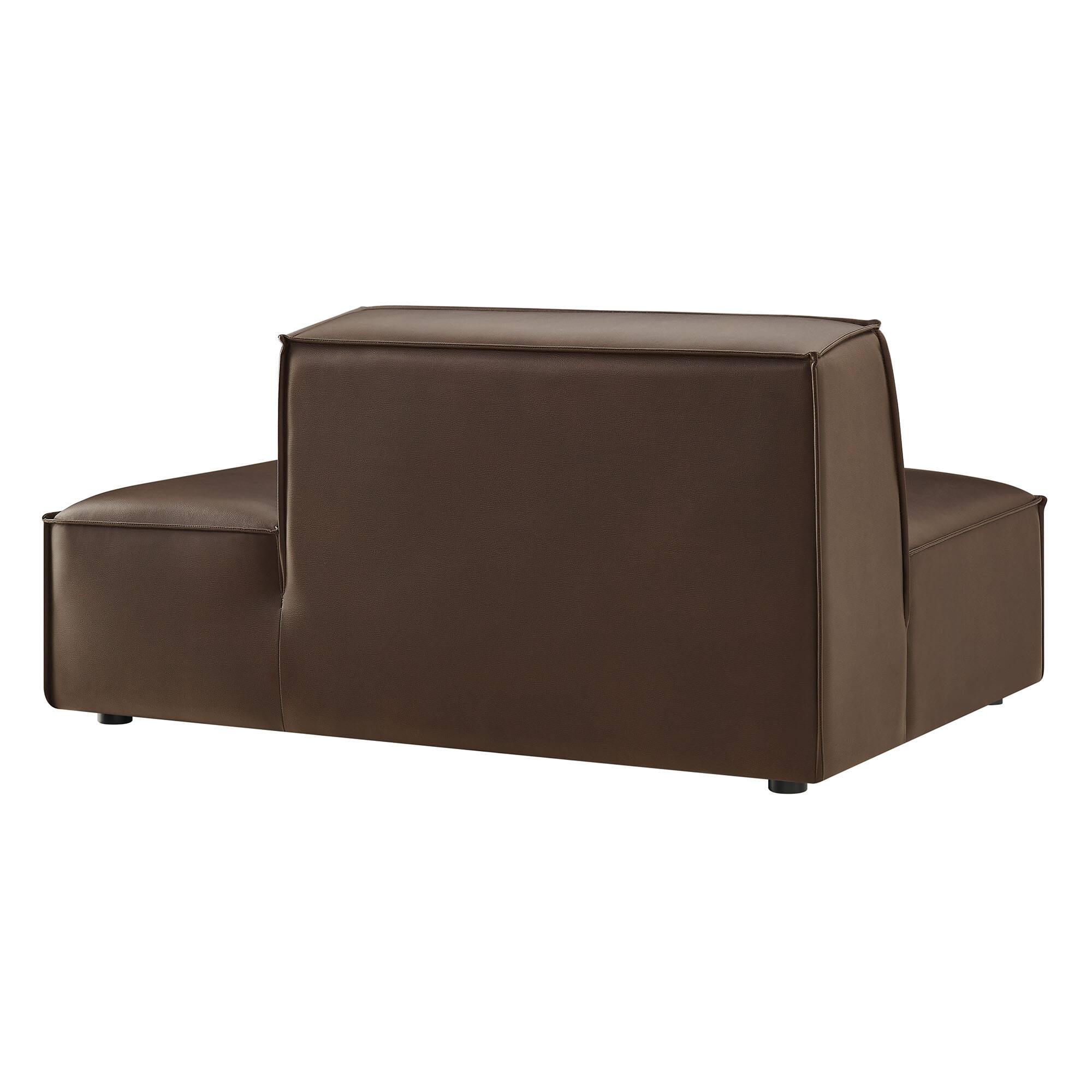 Alt View 4. Modway - Restore Vegan Leather Right-Facing Armless Modular Chaise by Modway - Espresso.