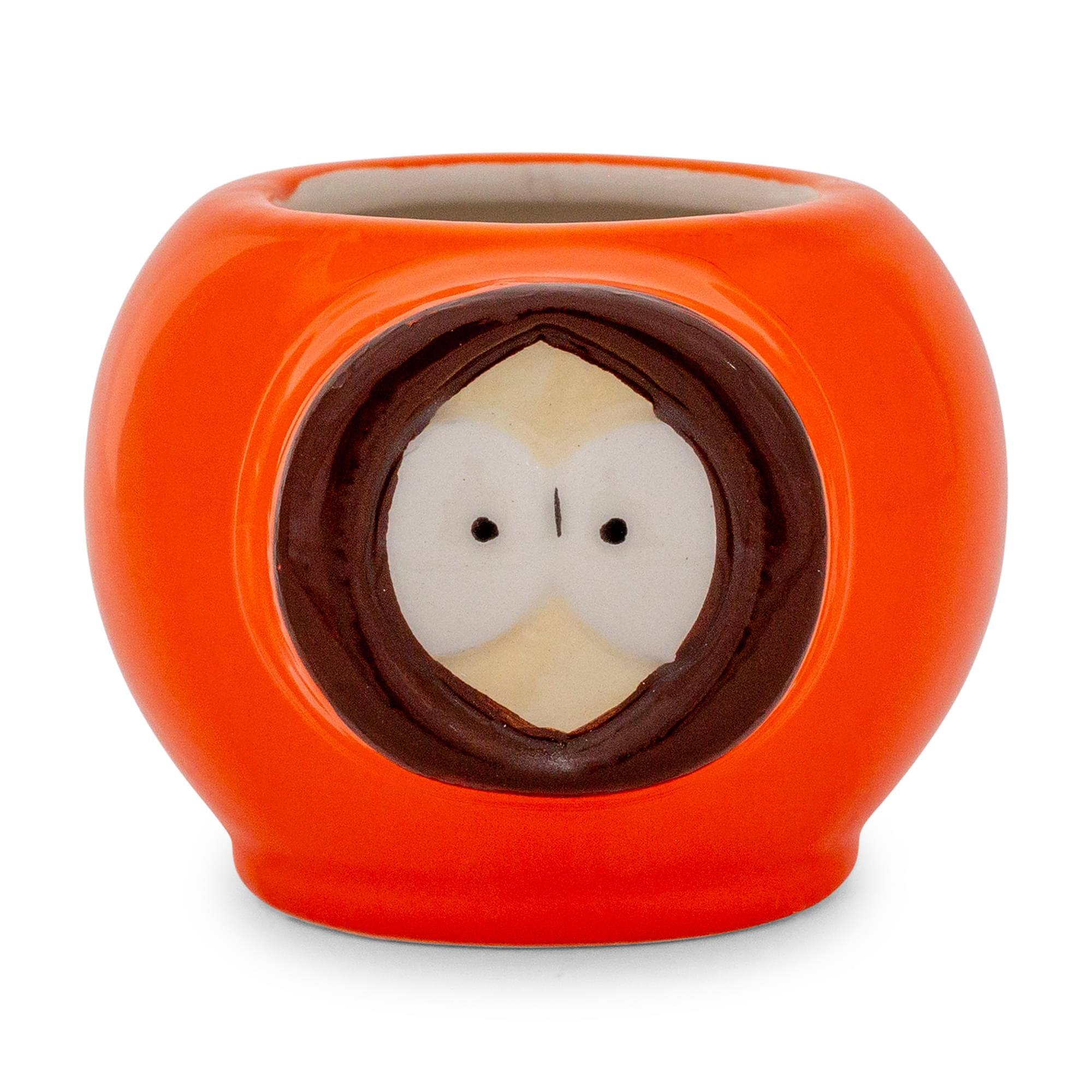 Front. Silver Buffalo - South Park Kenny Face Sculpted Ceramic Mini Mug | Holds 3 Ounces - Brown.