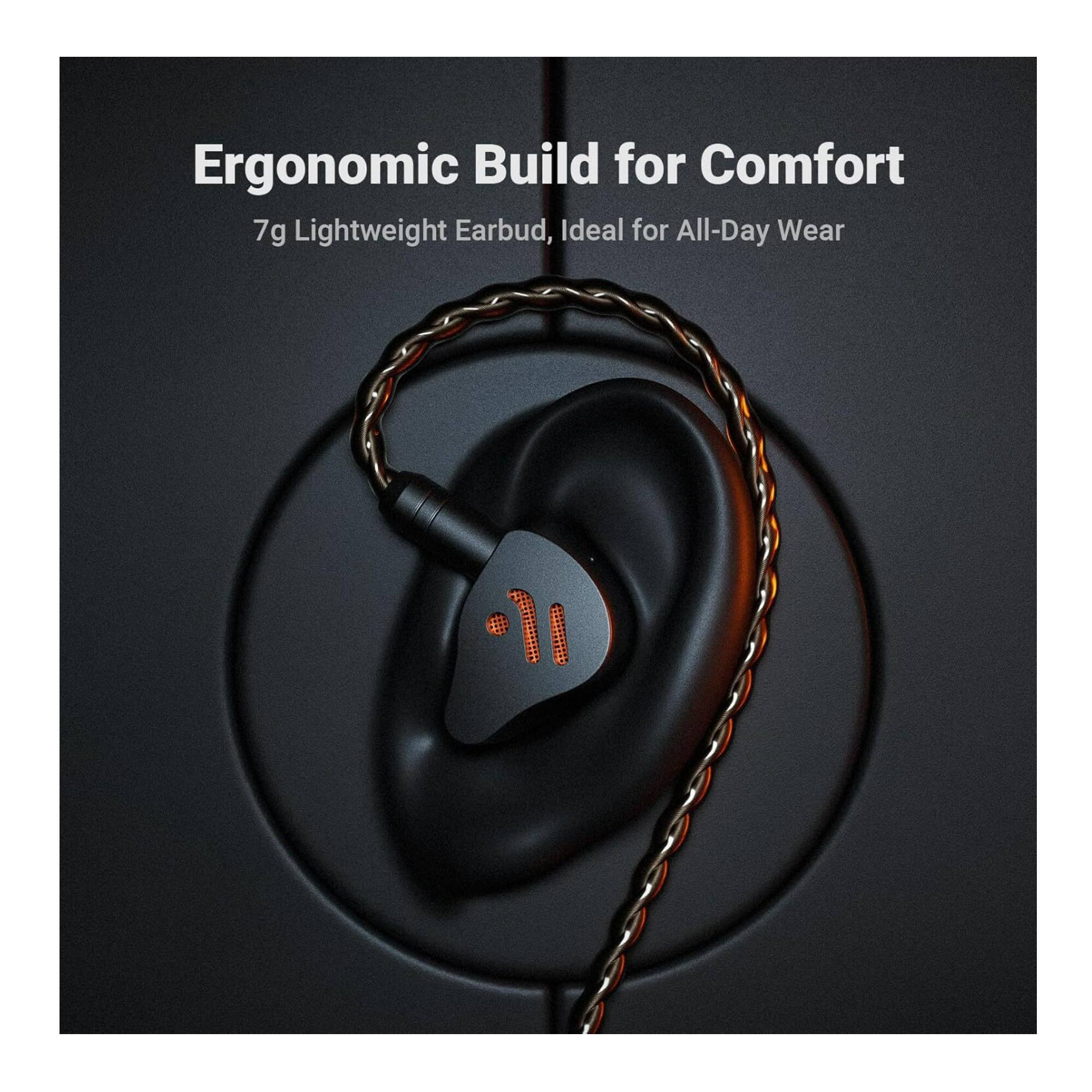 Ergonomic Build for Comfort  
7g Lightweight Earbud, Ideal for All-Day Wear