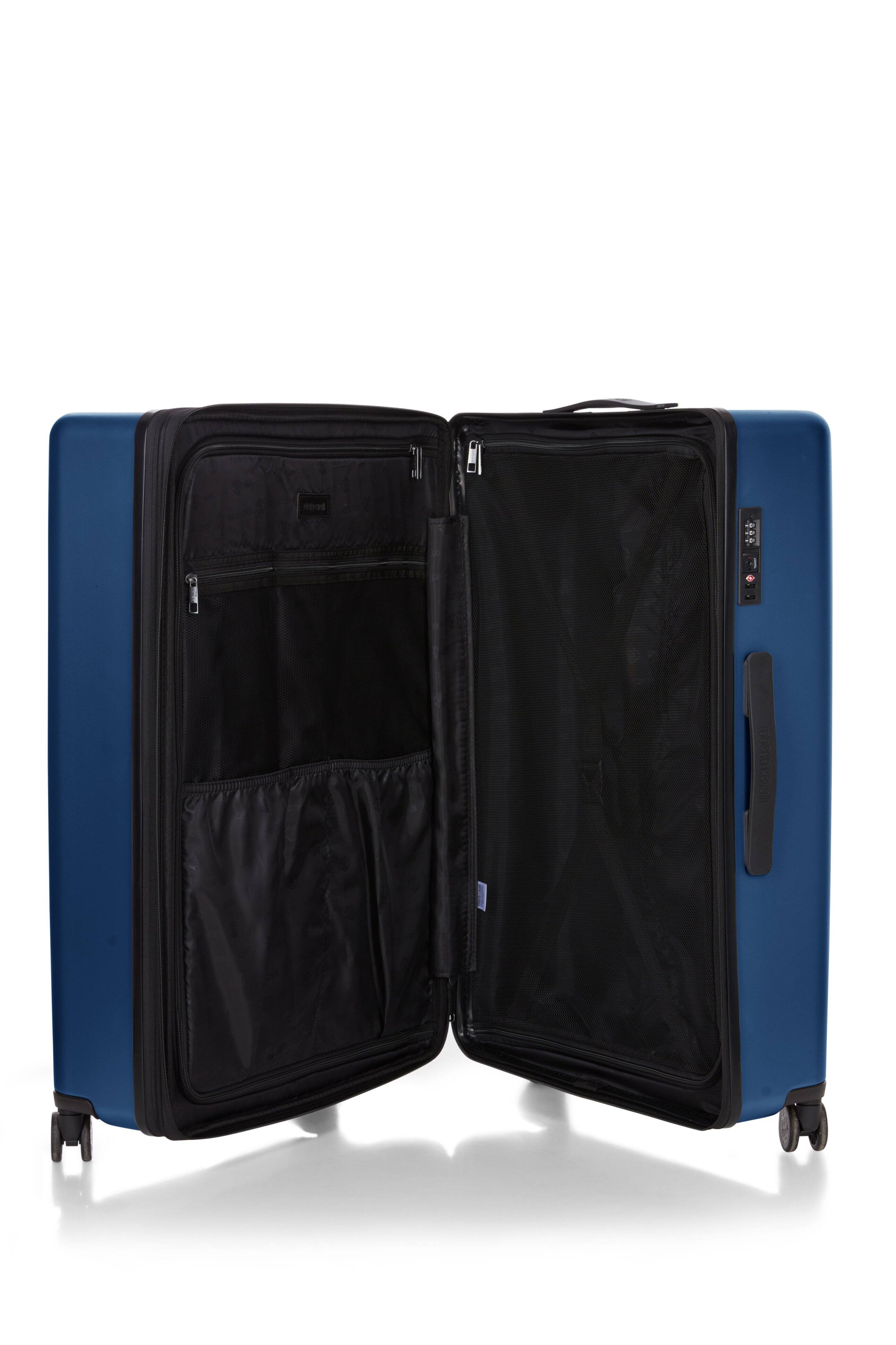 Alt View 1. Roberto Cavalli - 3 Piece Luggage Set with Expandable Hard Shell & 8 Spinner Wheels - NAVY.