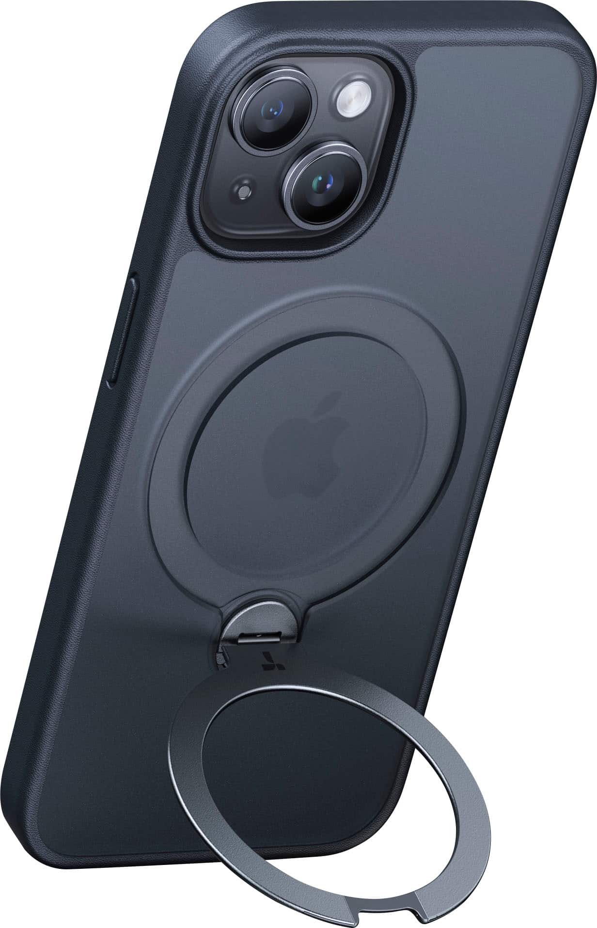 Alt View 1. TORRAS - UPRO Ostand Spin 360° Magnetic Stand Military Grade Shockproof & MagSafe-Compatible Case for Apple iPhone 15 - Black.