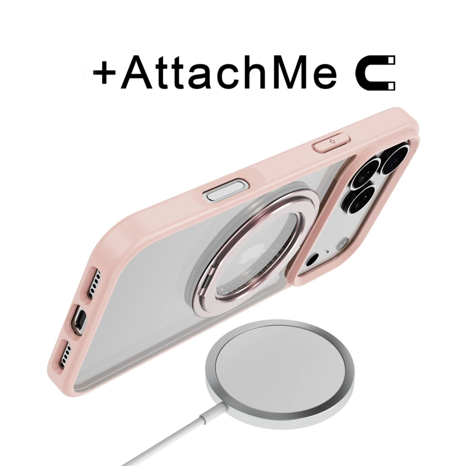 Alt View 1. Mybat Pro - MyBat Pro Lure Series 360° Ring Stand MagSafe Case for Apple iPhone 17 Pro - Pink - Pink.