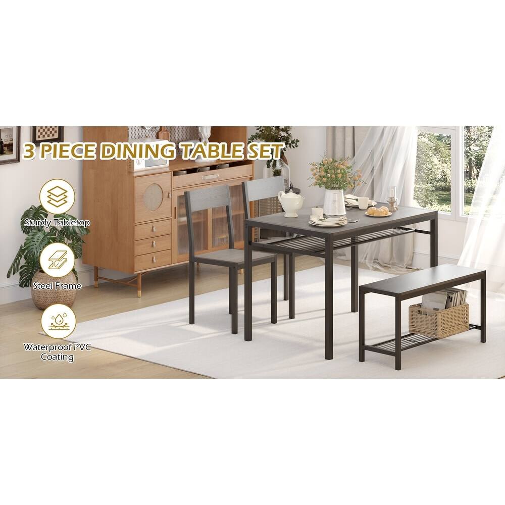 3 PIECE DINING TABLE SET

- Sturdy Tabletop
- Steel Frame
- Waterproof PVC Coating