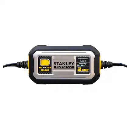 STANLEY FATMAX 2 AMP BATTERY CHARGER HD
6V + 12V SELECT
REVERSE CONNECTION
BATTERY STATUS