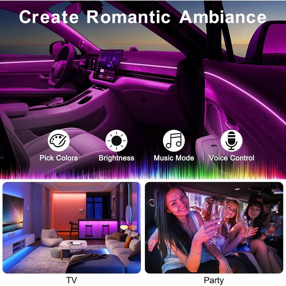 Create Romantic Ambiance

- Pick Colors
- Brightness
- Music Mode
- Voice Control

TV

Party
