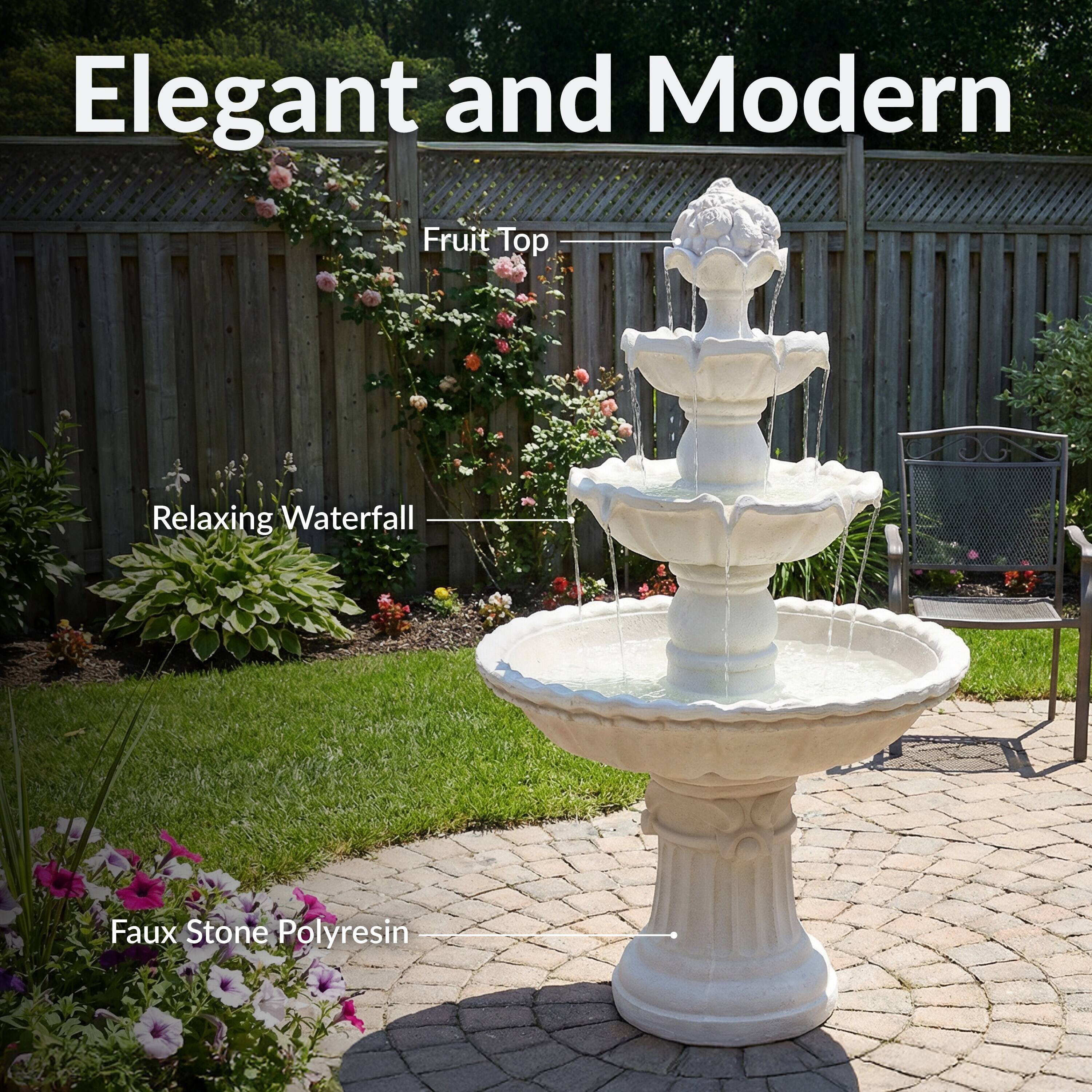 Elegant and Modern

- Fruit Top
- Relaxing Waterfall
- Faux Stone Polyresin