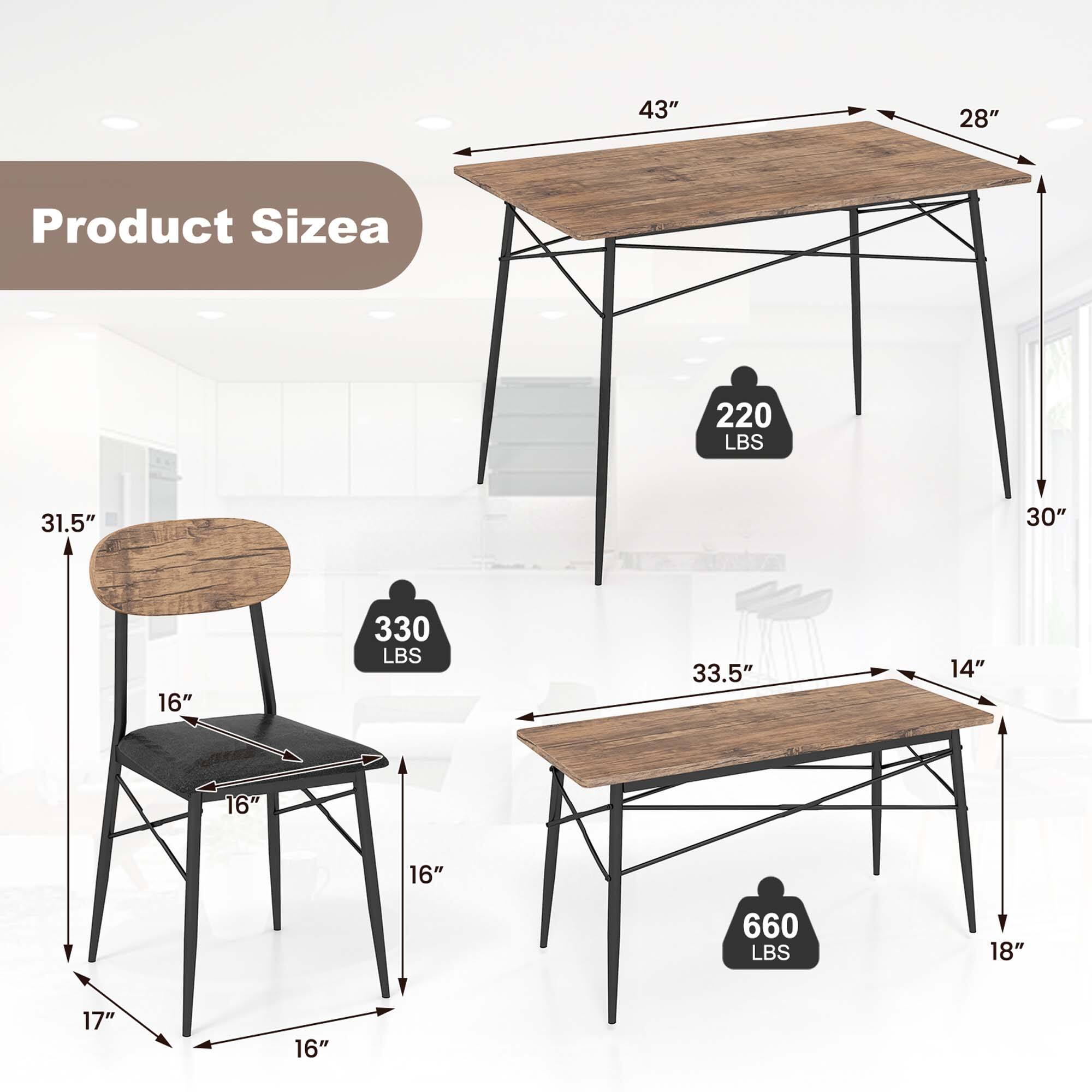 Product Sizea:

* 43" 28"
* 31.5" 30"
* 16" 330 LBS
* 33.5" 14"
* 16" 16"
* 16" 660 LBS
* 18" 17"
* 16" 16"