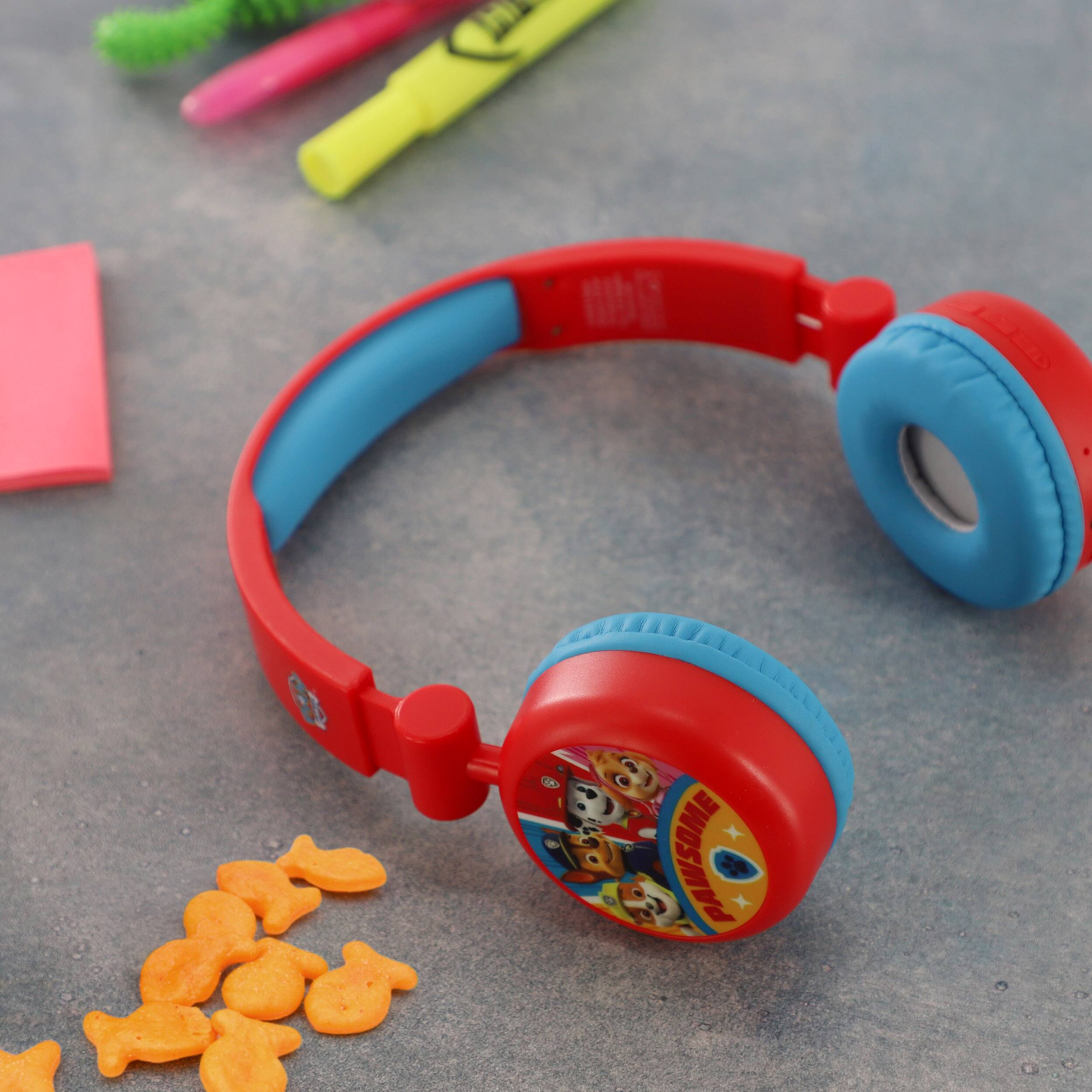 Alt View 6. Paw Patrol - Paw Patrol 2-in-1 Pawsome Wired and Wireless Bluetooth Headphones in Red and Blue.
