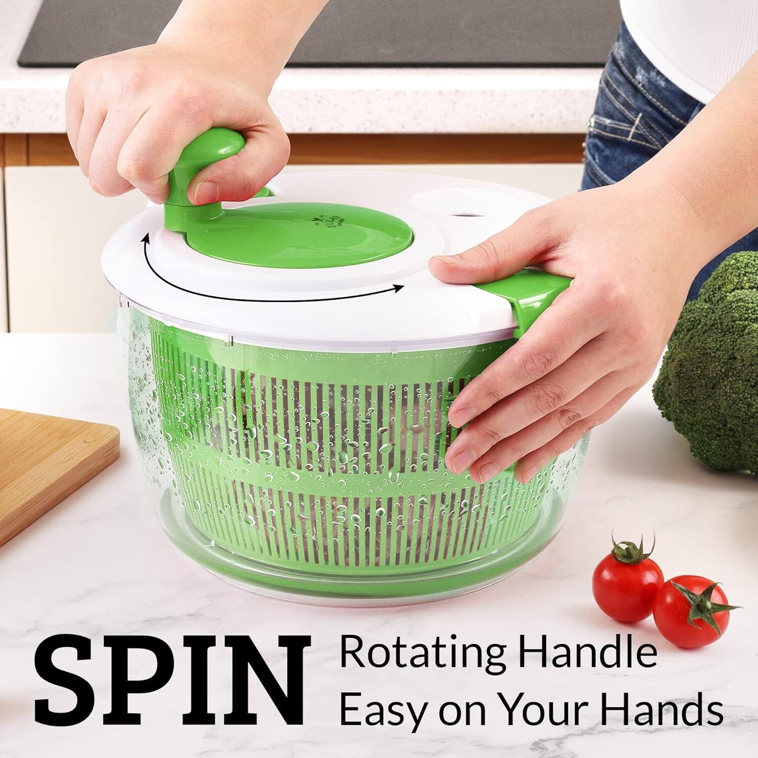 SPIN  
Rotating Handle  
Easy on Your Hands
