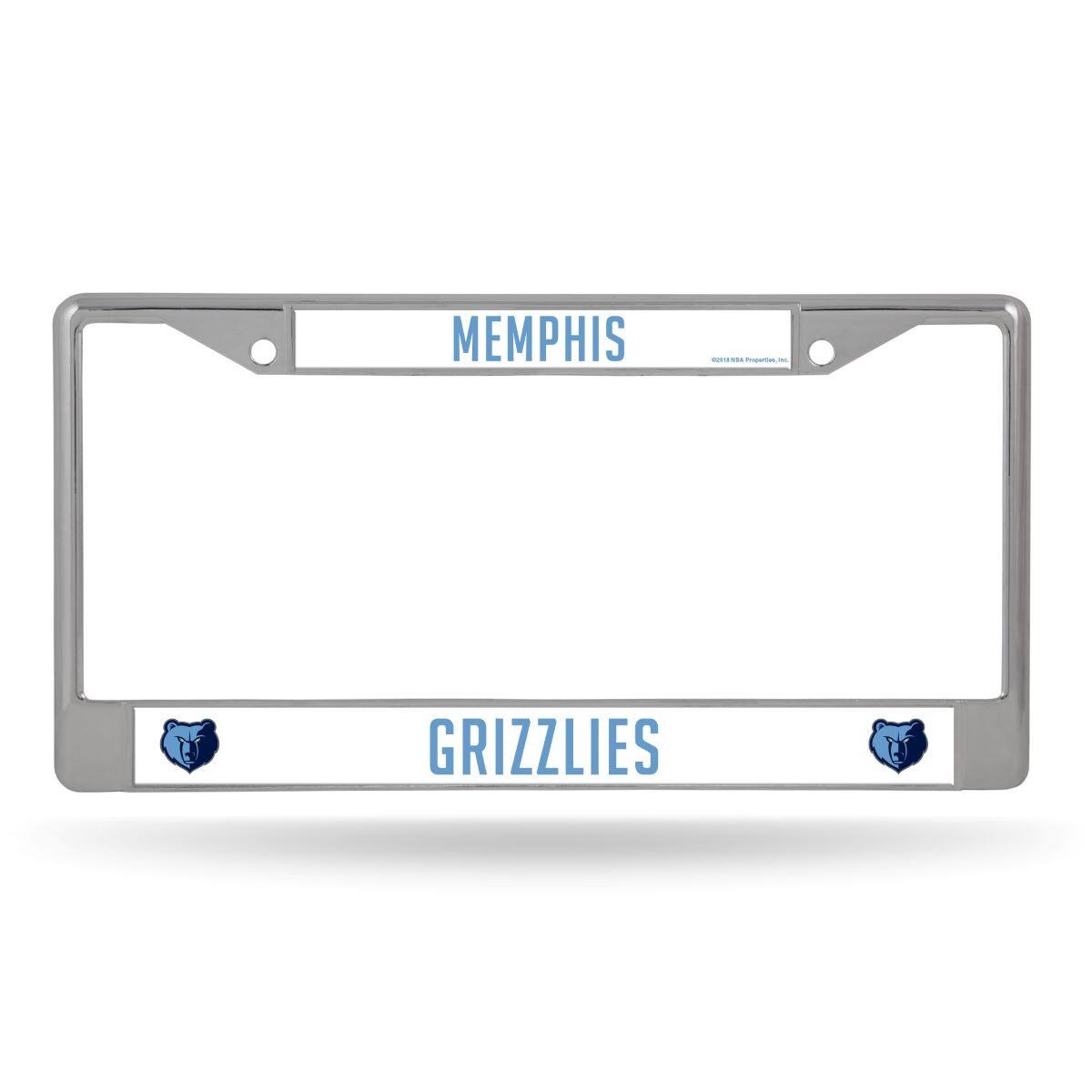 Memphis Grizzlies Design NBA Chrome Metal License Plate Frame