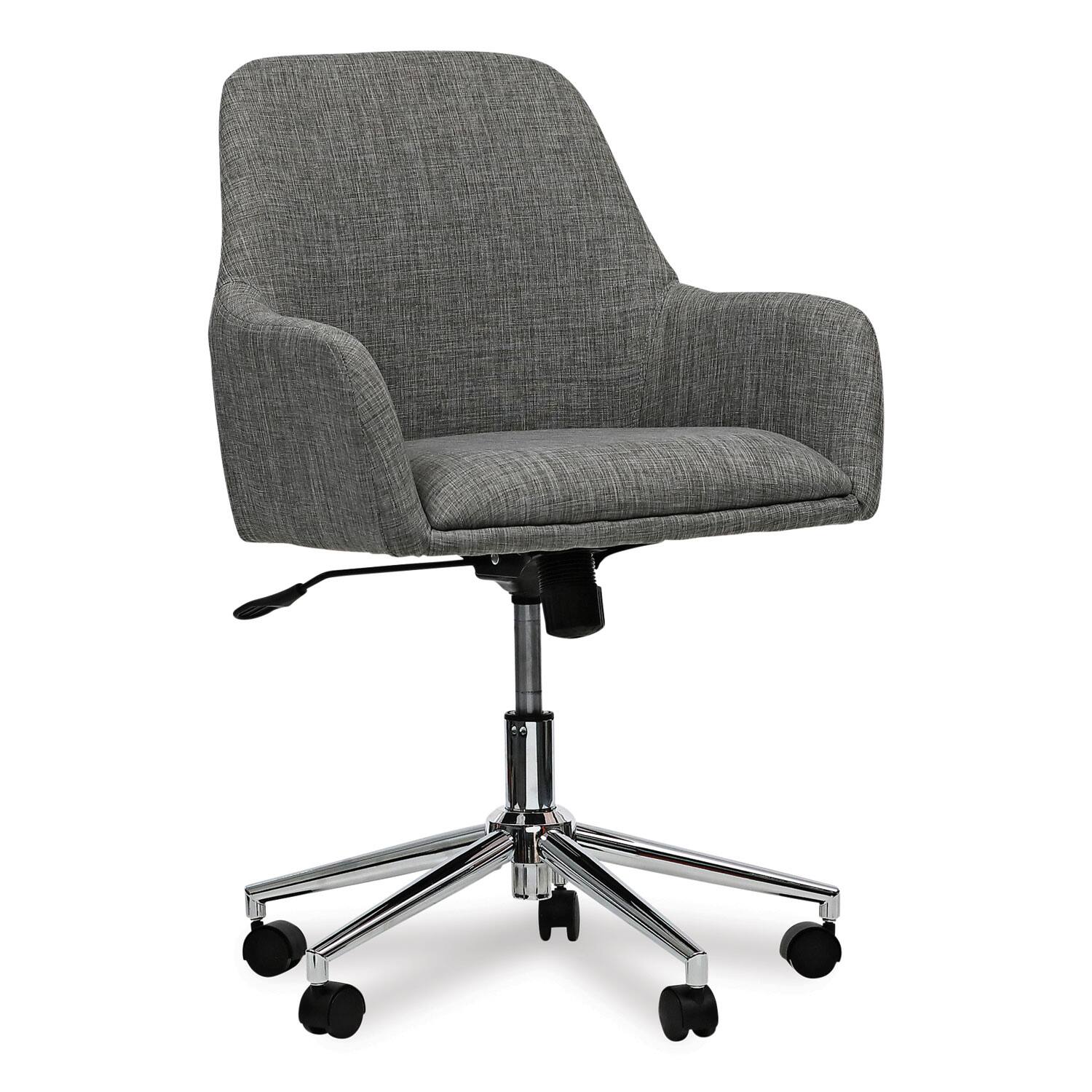 Front. Our Brands - Mid-Century Task Chair, Supports Up to 275 lb, 18.9" to 22.24" Seat Height, Gray Seat, Gray Back - Gray.