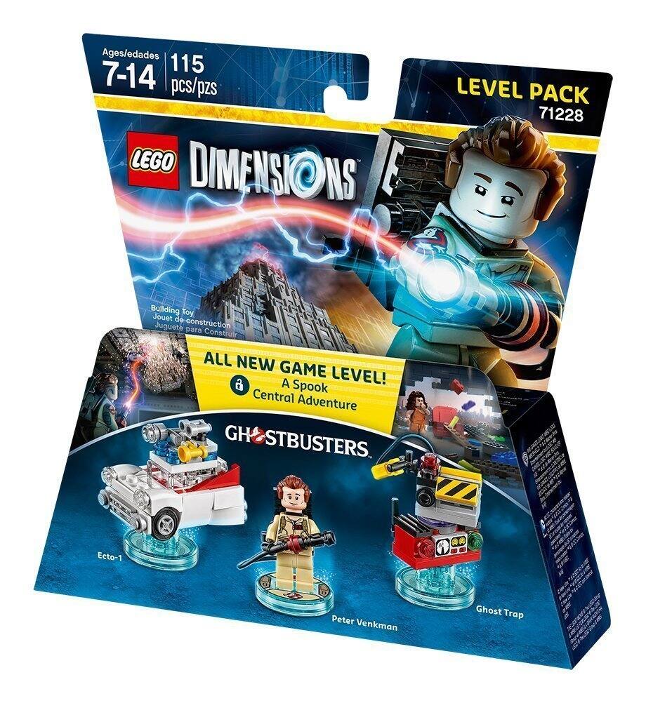 Ages/edades 7-14  
115 pcs/pzs  

LEGO DIMENSIONS  

LEVEL PACK  
71228  

ALL NEW GAME LEVEL!  
A Spook Central Adventure  
GHOSTBUSTERS  

Building Toy  
Jouet de Construction  
Juguet de Construcción  

Ecto-1  
Peter Venkman  
Ghost Trap