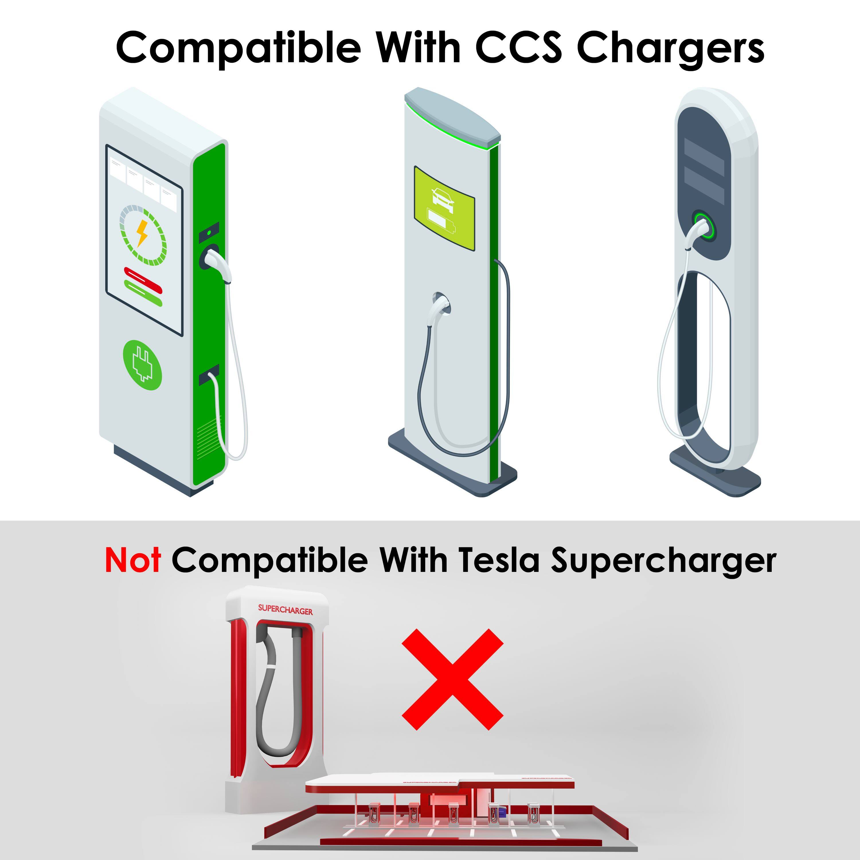 Compatible With CCS Chargers

Not Compatible With Tesla Supercharger