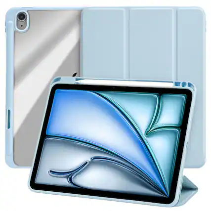 Front. Vena - For Apple iPad Air 11 Inch Case Clear, iPad Air M3 Case 2025, Slim Trifold Stand, iPad Air 5th Generation Cover, Blue - Blue.