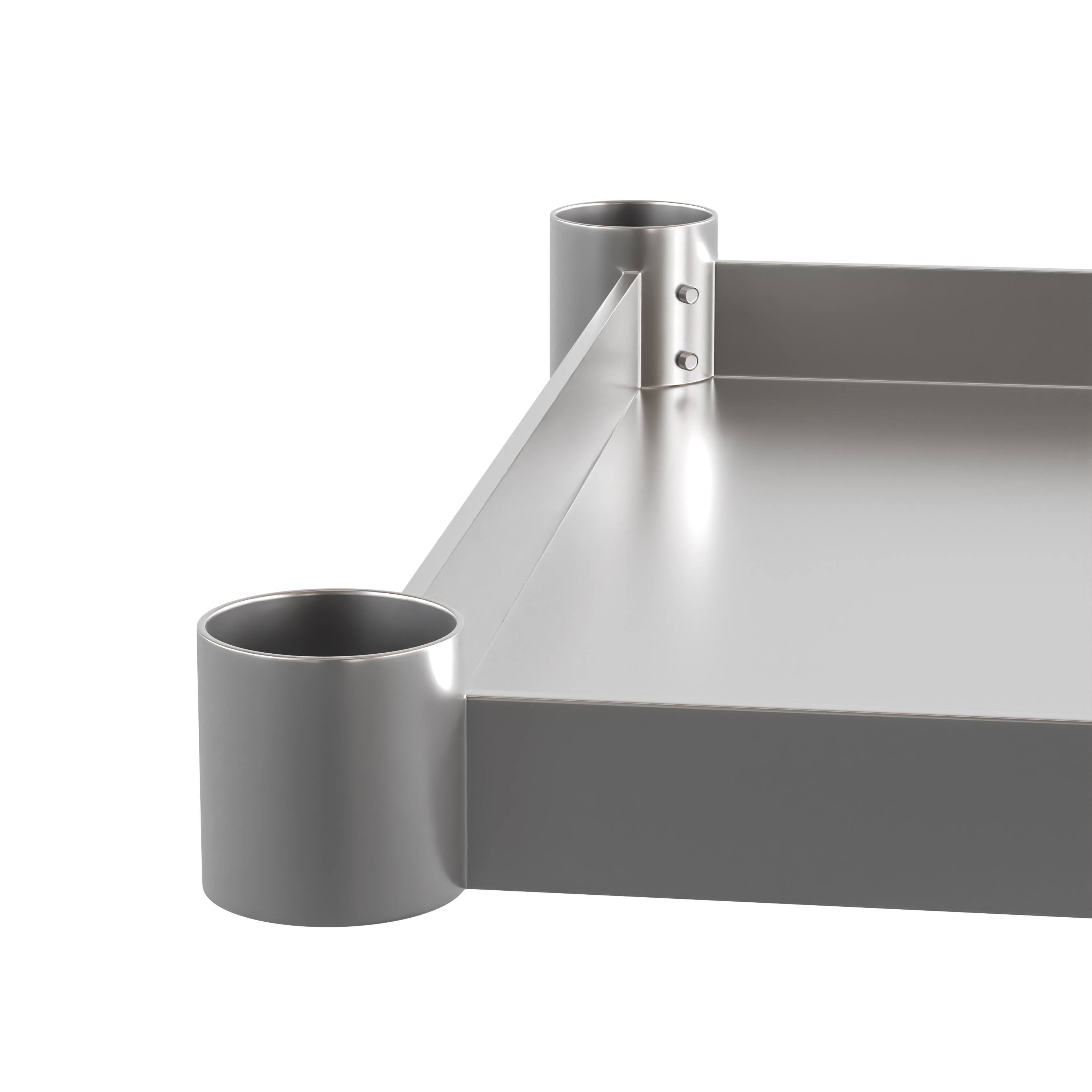 Alt View 8. Emma + Oliver - Under Shelf for Kitchen Prep and Work Tables - Adjustable Galvanized Lower Shelf for Stainless Steel Tables - Stainless Steel.
