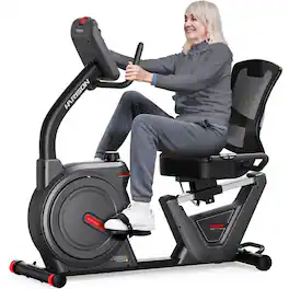 HARISON - Semi Commercial Magnetic Recumbent Exercise Bike 450LB Capacity for Seniors Adults (BBB51) - Black