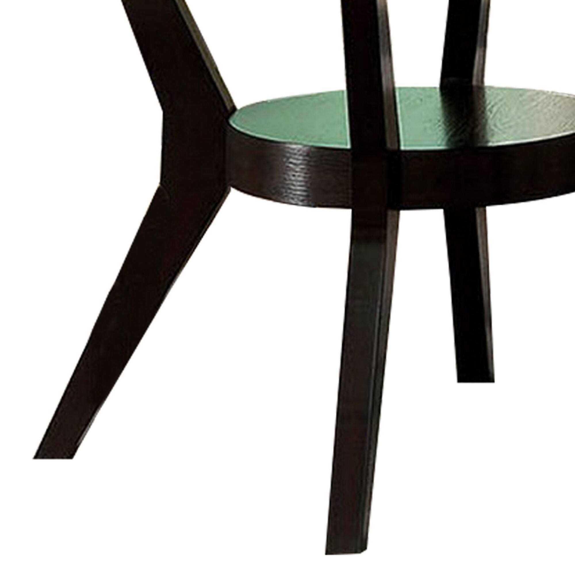 Alt View 1. Manhattan Lane - 48" Modern Round Dining Table with Bottom Shelf, Brown - Brown.
