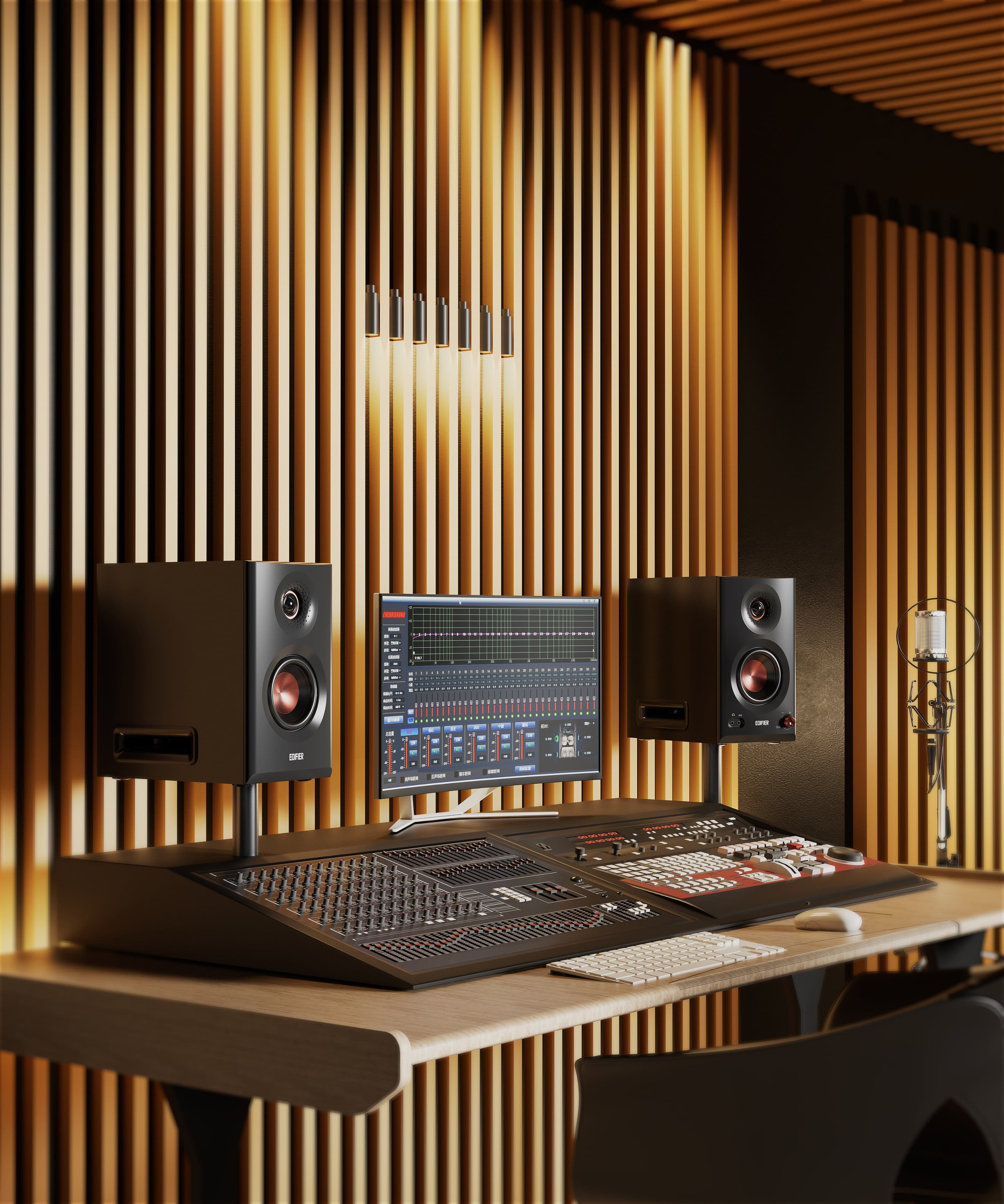 Alt View 4. Edifier - MR5 Powered Studio Monitor 2.0 Speakers (Pair) - Black.