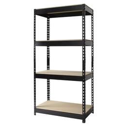Iron Horse - 3800 Riveted Steel Shelving, 4-Shelf, 16Dx30Wx60H, Black - Black