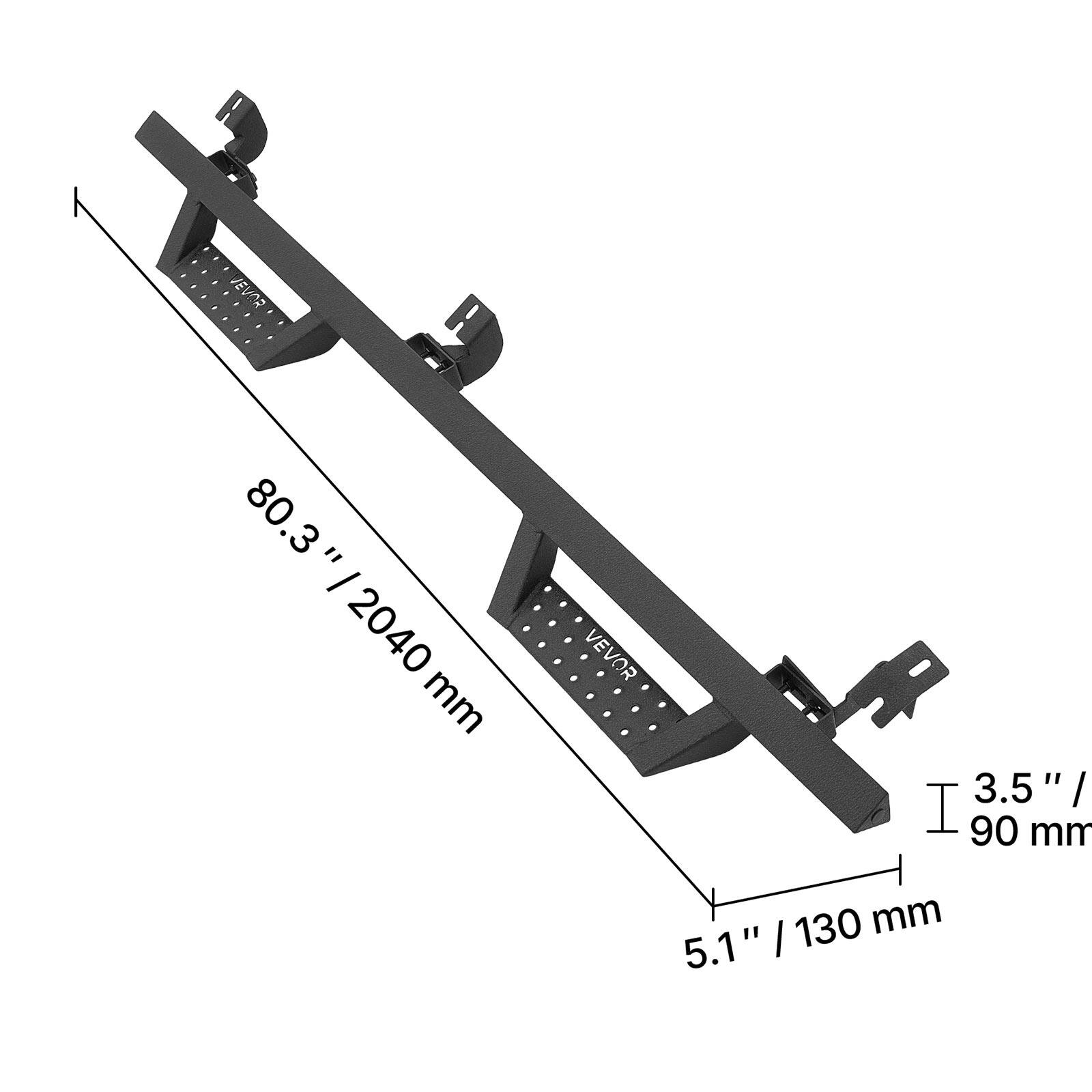 Jevor Jev 80.3" = 2040 mm  
3.5" / 90 mm  
5.1" / 130 mm