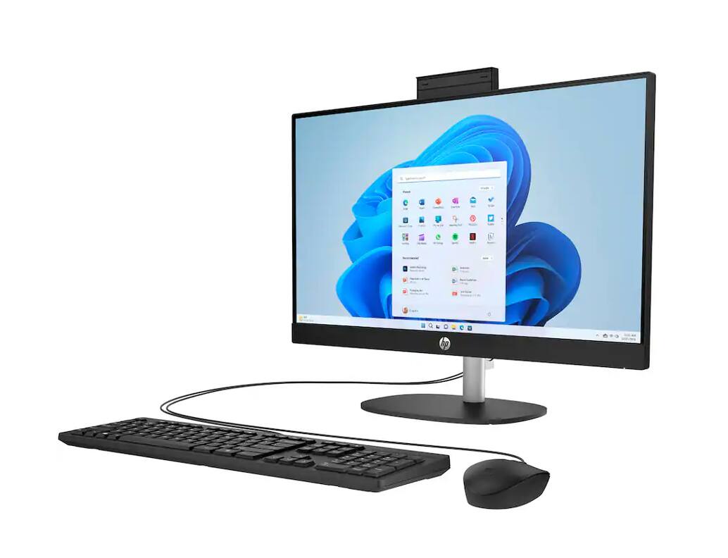 Alt View 4. HP - HP 24 All-in-One 23.8 FHD (AMD Ryzen 3 7320U, 8GB LPDDR5, 512GB PCIe SSD, AMD Radeon, Win 11 Pro) w/USB Hub - Jet Black.