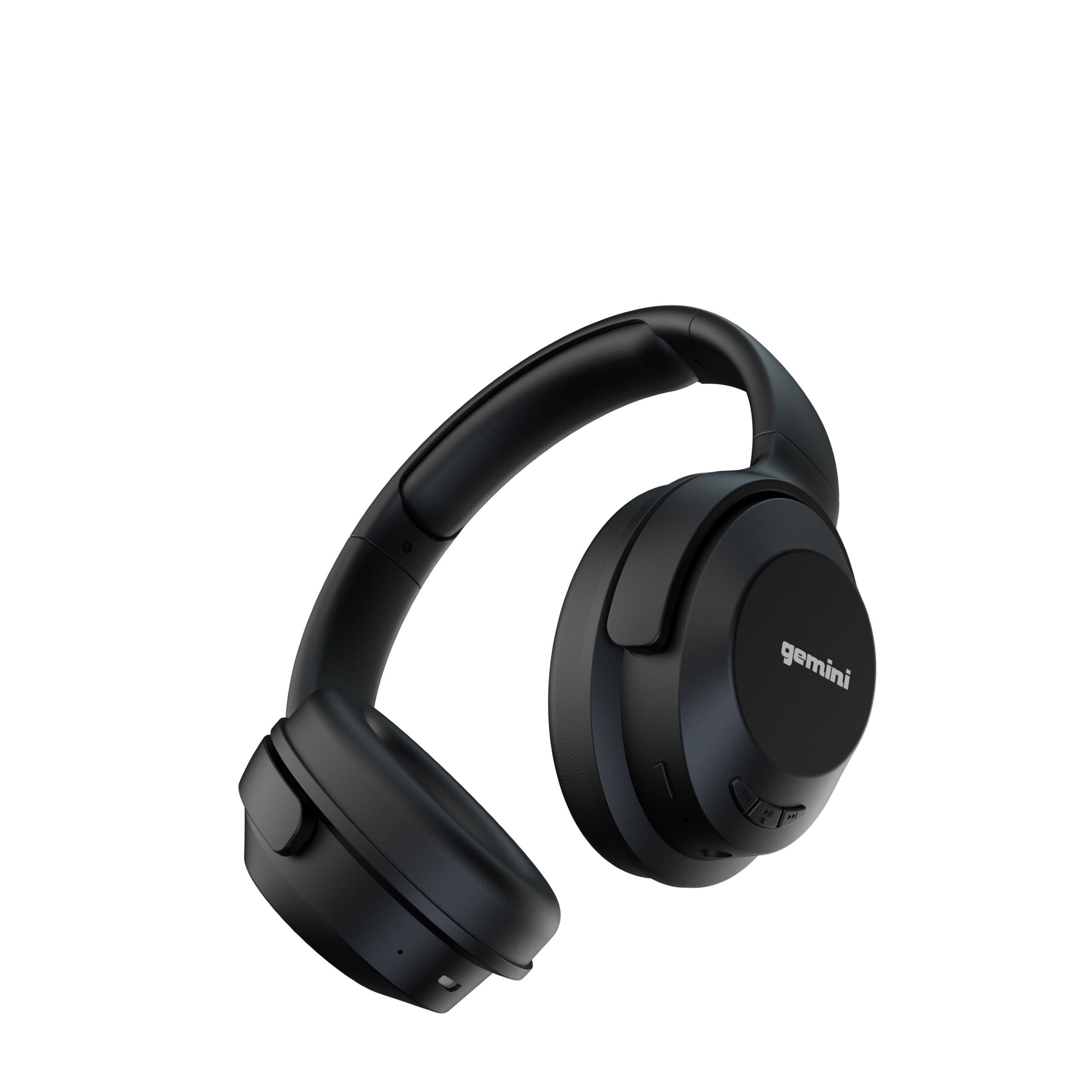 Left. Gemini - GBTX-500 wireless over-ear Bluetooth headphones with built-in mic, 40mm drivers and 3.5mm wired mode - Black.