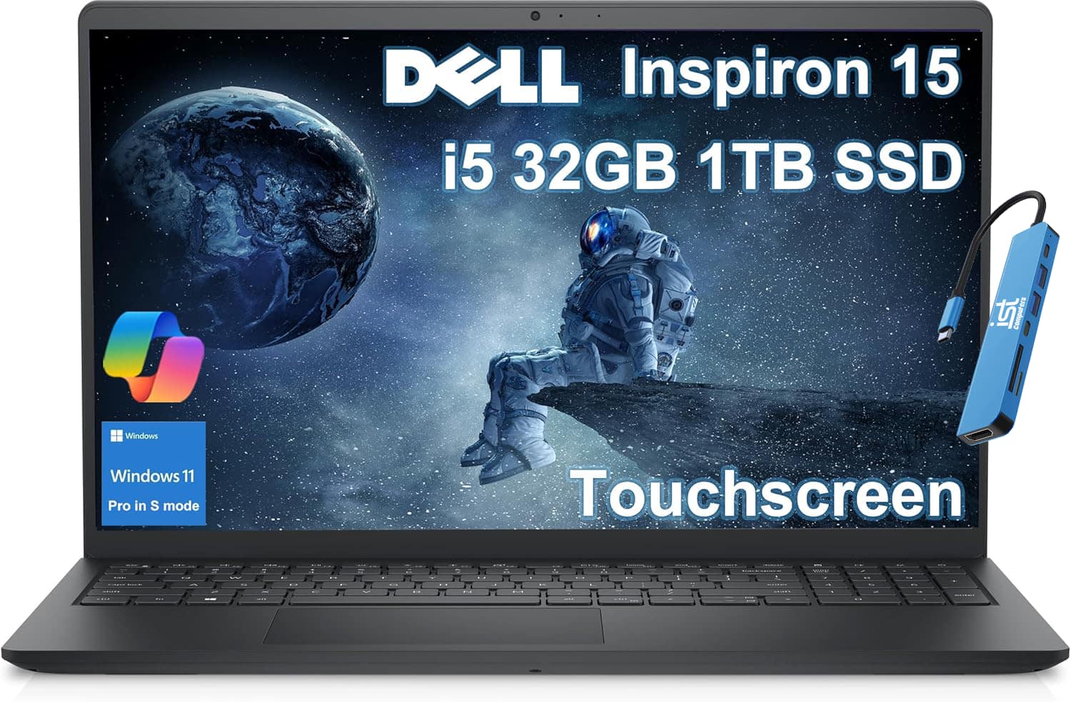 Dell - Inspiron 15 3530 15.6" Touchscreen Laptop - Intel Core i5 with 32GB Memory - 1TB SSD - Windows 11 Pro - Black
