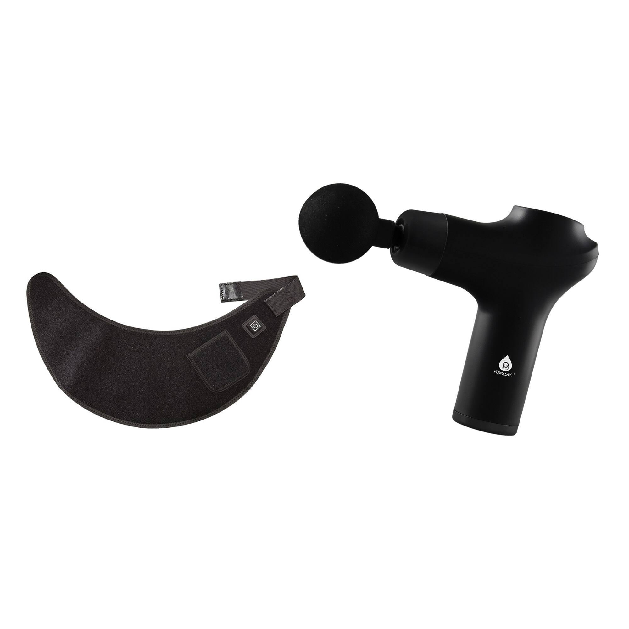 Front. Pursonic - Red Light Therapy Neck Wrap & 3-Speed Massage Gun.