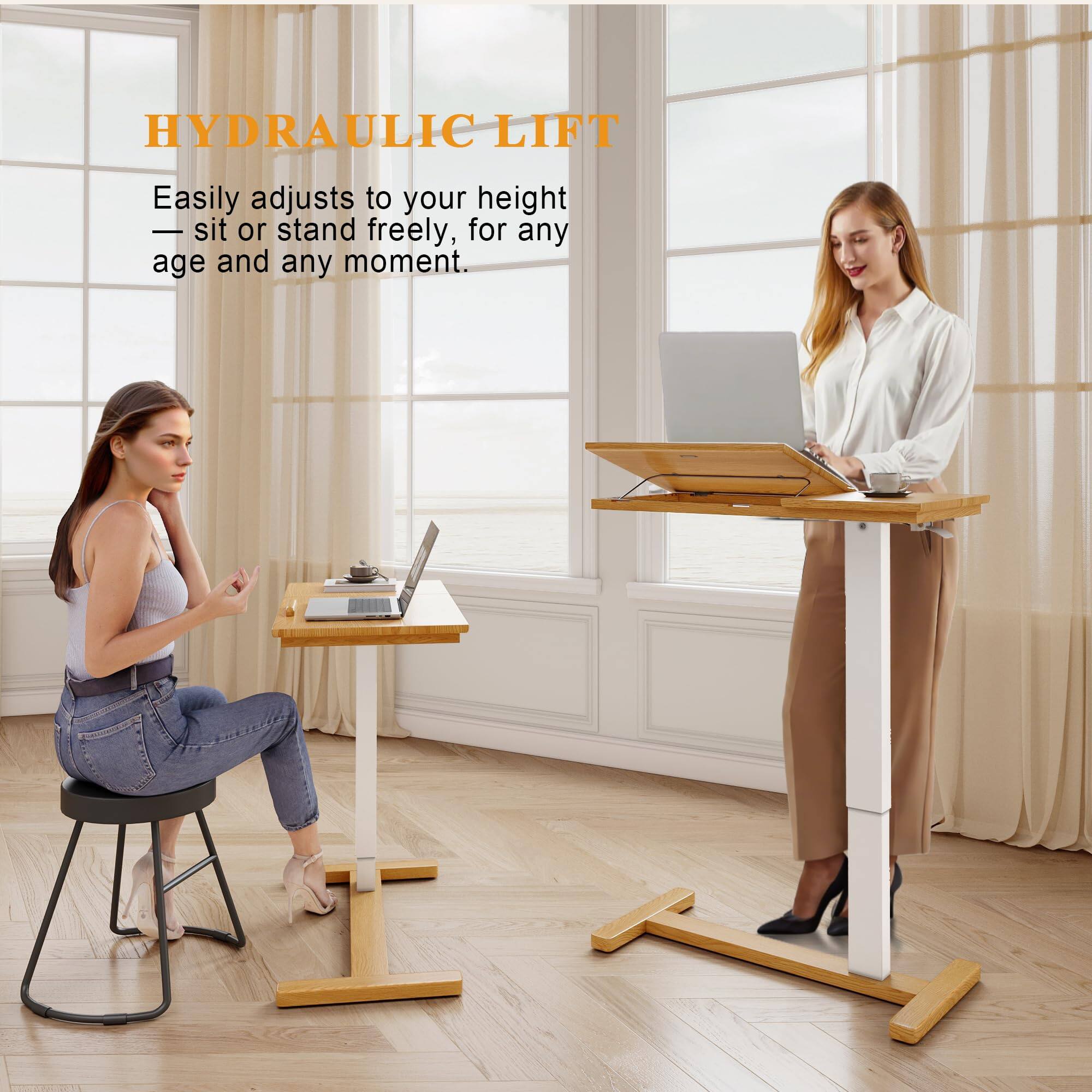 HYDRAULIC LIFT

Easily adjusts to your height  
— sit or stand freely, for any age and any moment.