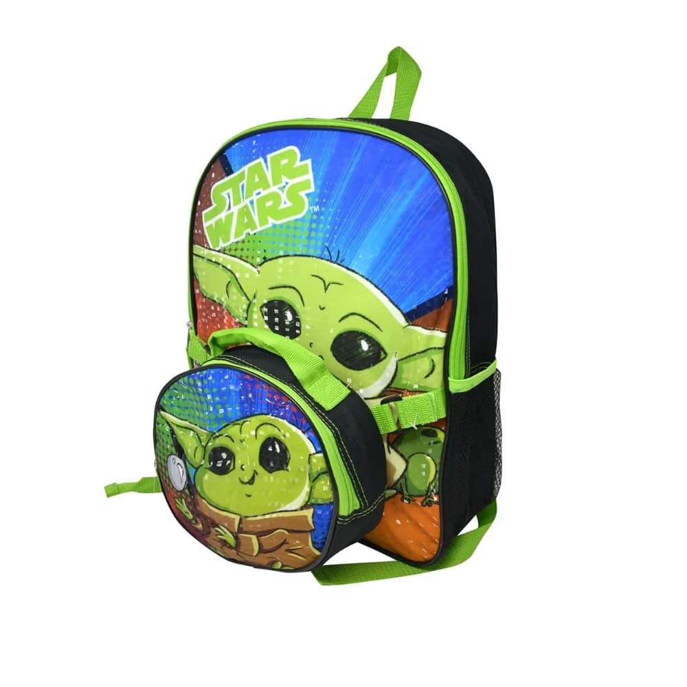 UPD - Star Wars Baby Yoda Backpack 16" with Lunch Bag from the Mandalorian - Multicolored