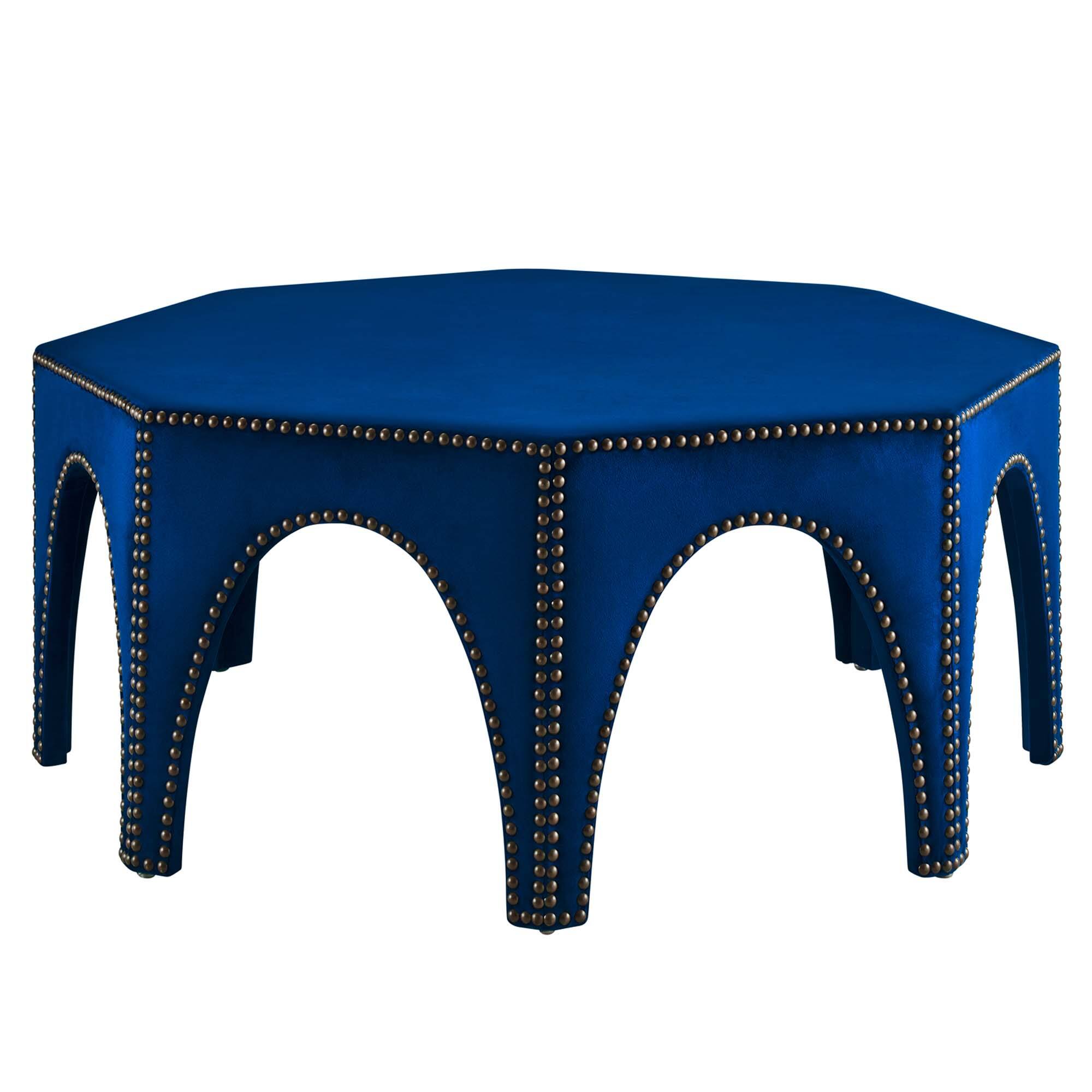 Angle. Modway - Victory Performance Velvet Ottoman by Modway - EEI-5035-NAV.