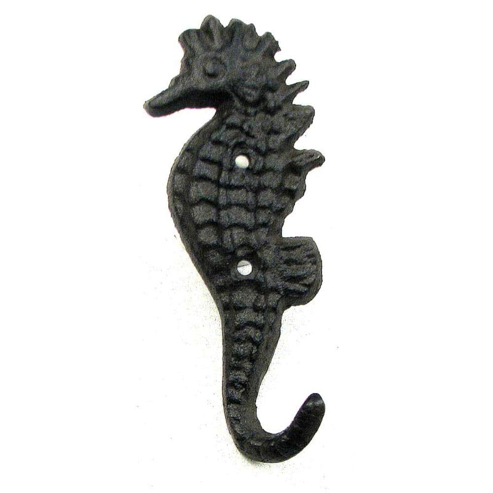 BreeBe - Cast Iron Seahorse Hook - Black