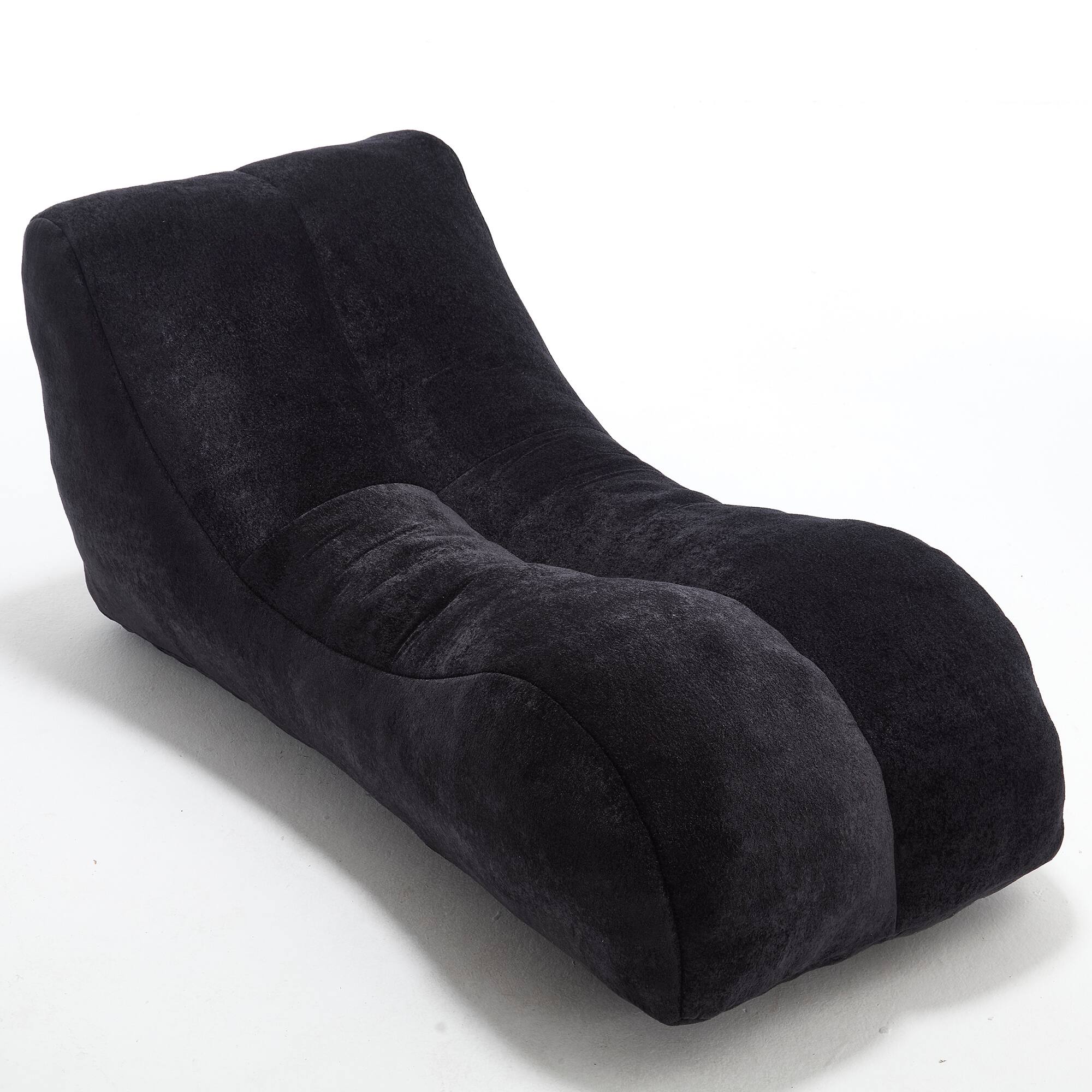Alt View 5. MOOSOO - Chaise Lounge Chair Indoor, Lazy Bean Bag Chair for Adults, Modern Suede Floor Sofa for Living Room, Bedroom - Black.