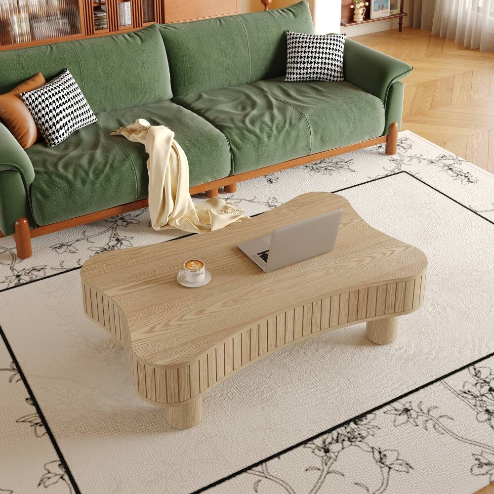 Alt View 2. Loheer - Loheer Lift Top Coffee Table with Hidden Storage, Natural Wood - Natural Wood.