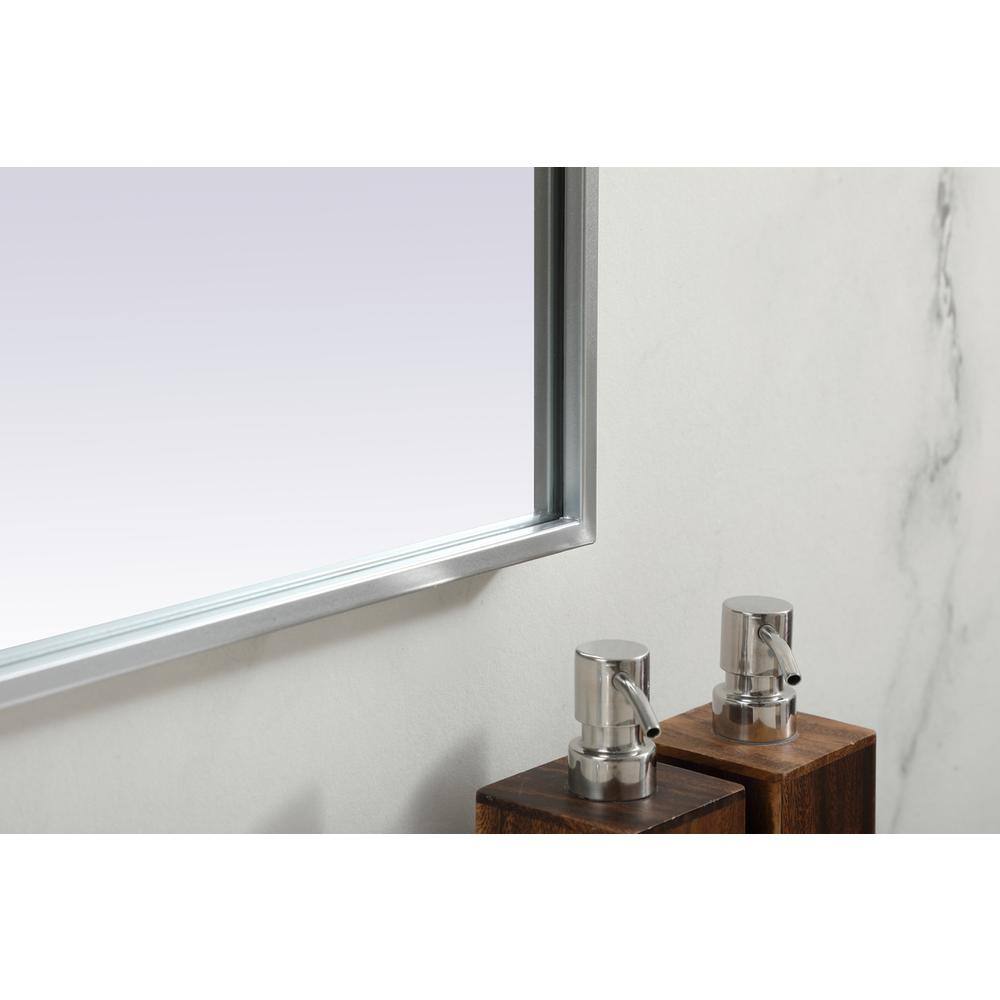 Back. Elegant Decor - Metal Frame Arch Mirror 36x34 Inch in Silver - Silver.