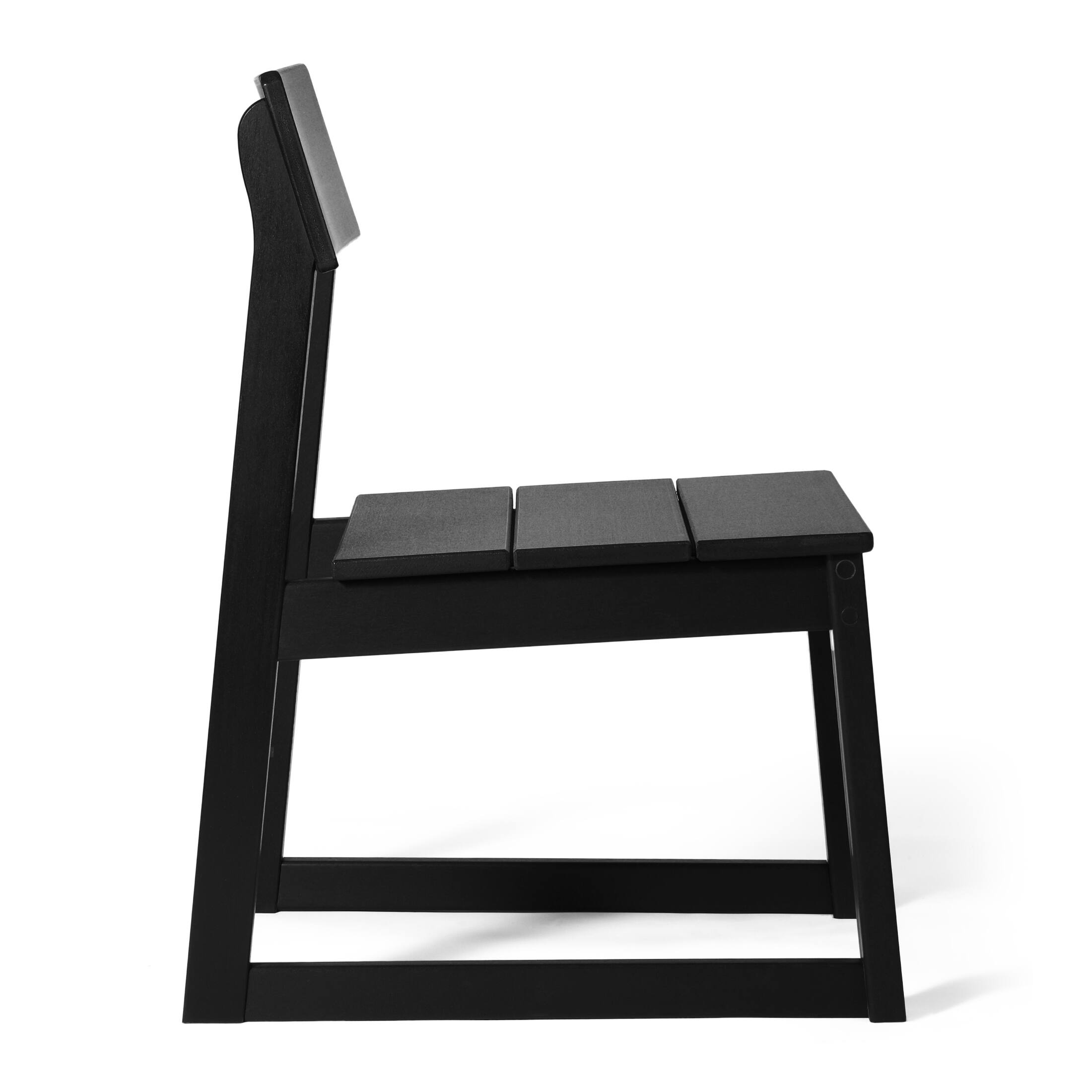 Back. WestinTrends - WestinTrends Paloma Modern HDPE Outdoor Armless Patio Dining Chairs (Set of 2) - Black.