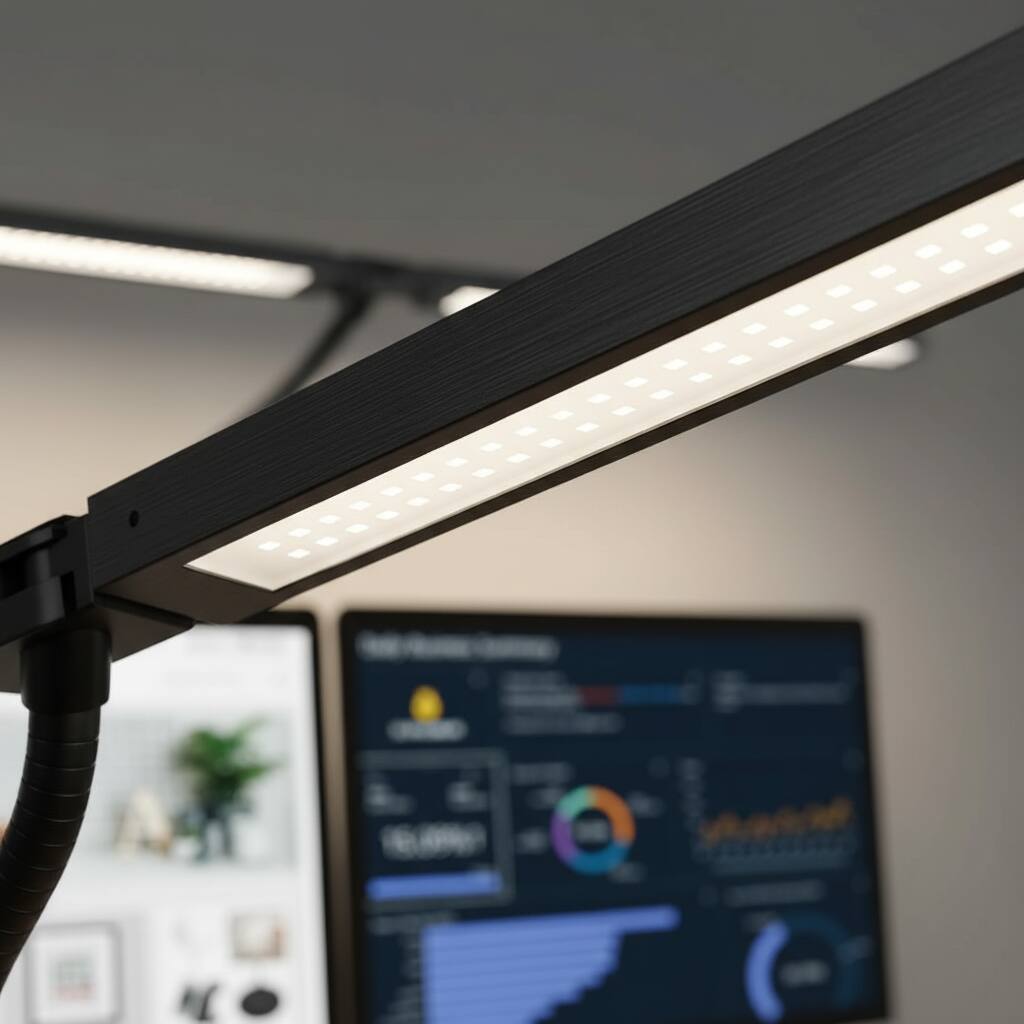 Back. Dazzed Corner - Eye-Caring Desk Lamp with Clamp, 24W Adjustable LED - Black.
