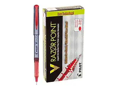 V Razor Vs Razor Pen Pilot V Razor Point Liquid Ink Marker Pens, Extra Fine Point, Dozen Red ...