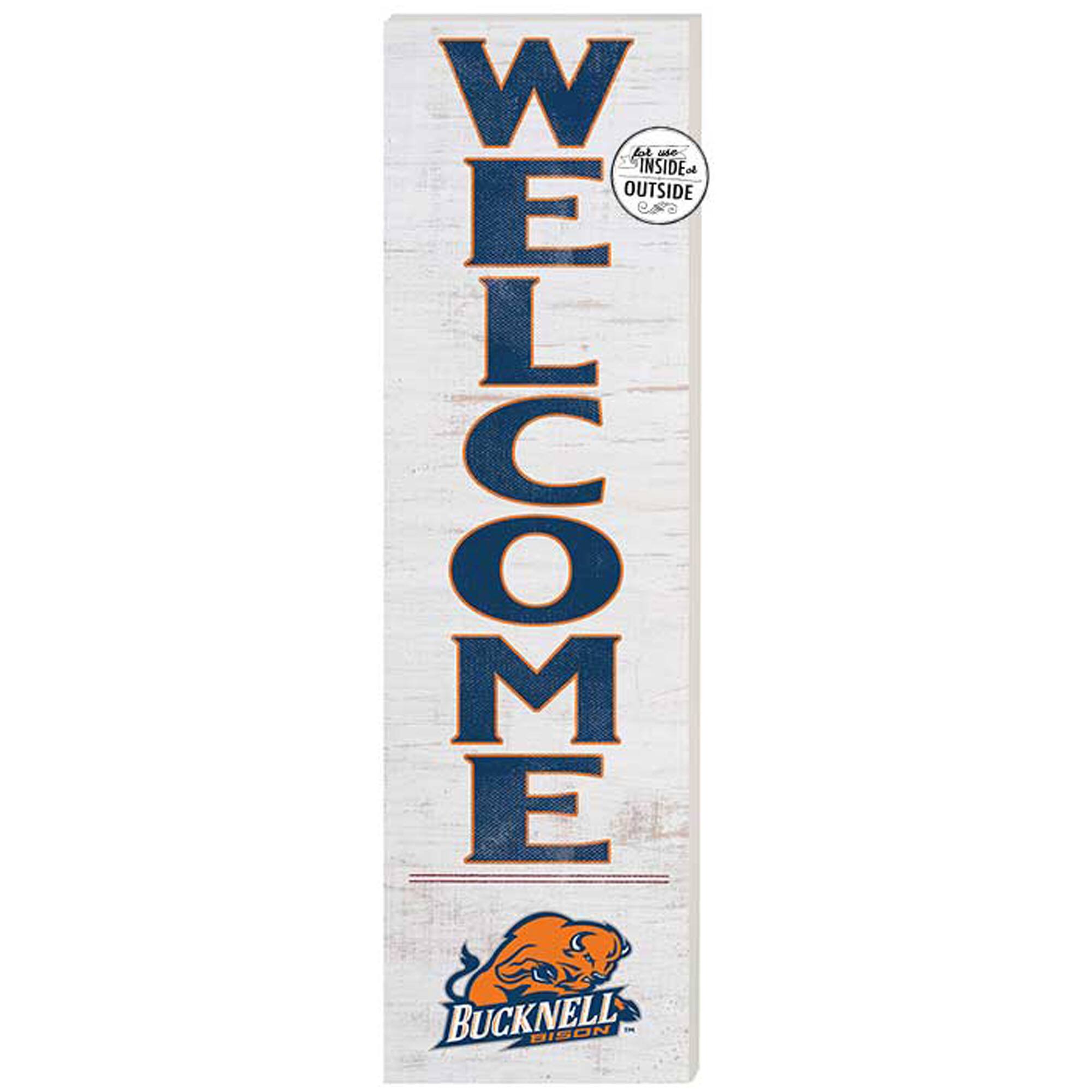 White Bucknell Bison 10'' x 35'' Indoor/Outdoor Welcome Sign