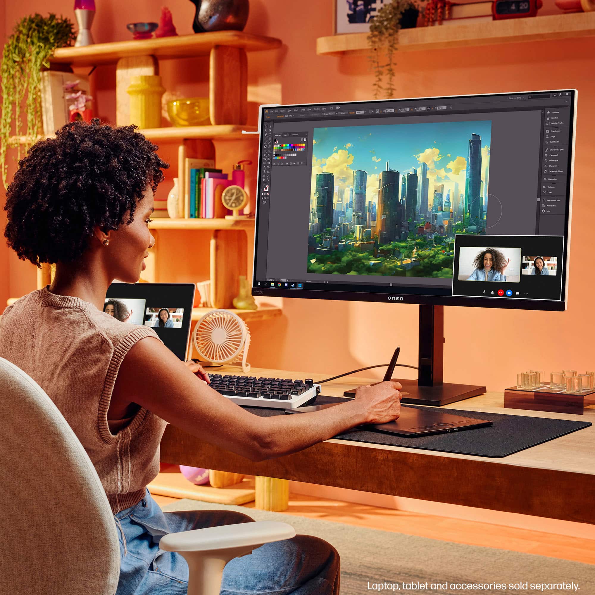 On Em Laptop, tablet and accessories sold separately.