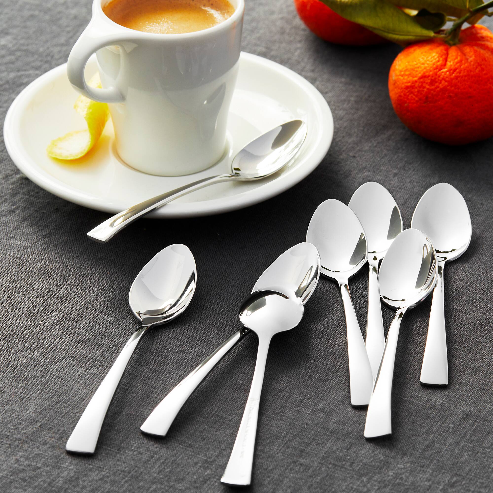 Alt View 1. ZWILLING - ZWILLING Bellasera 8-pc 18/10 Stainless Steel Espresso Spoon Set - Stainless Steel.