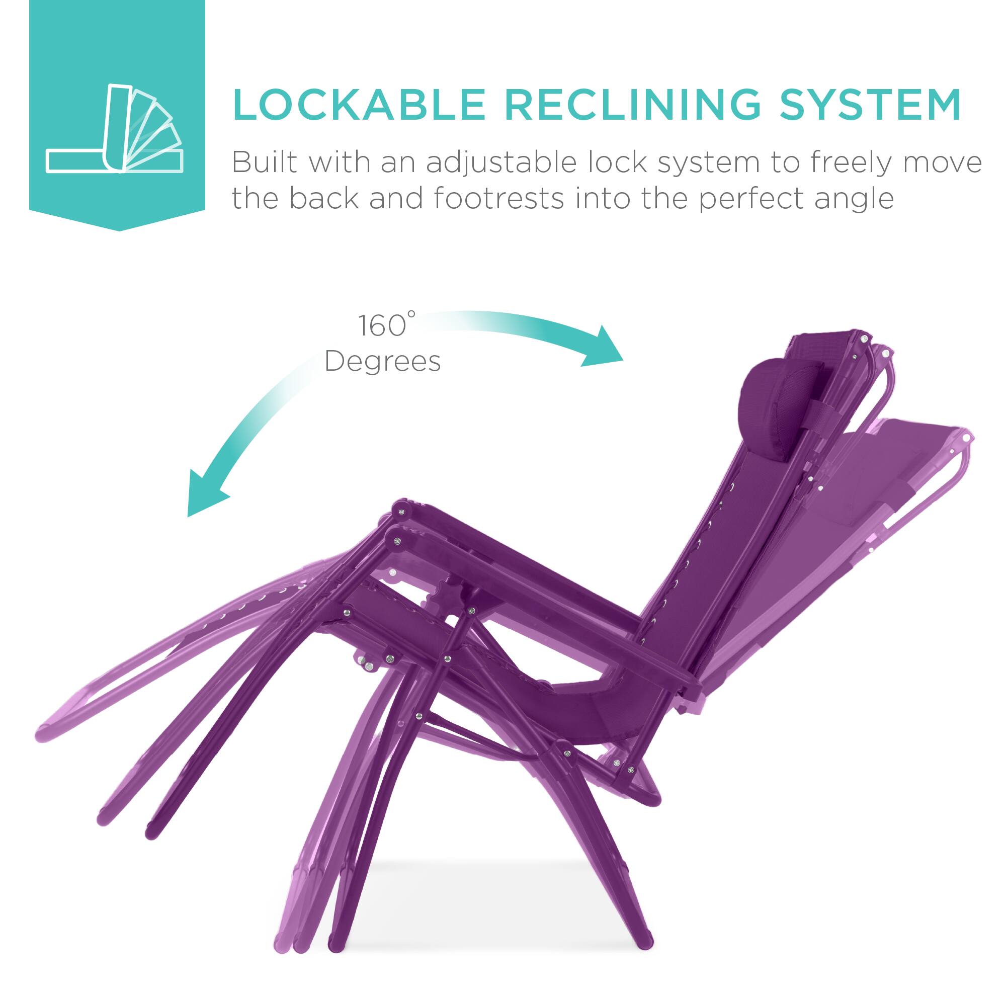 LOCKABLE RECLINING SYSTEM

Built with an adjustable lock system to freely move the back and footrests into the perfect angle.

160 Degrees