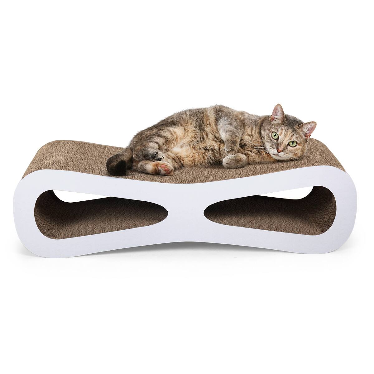 Front. Siljoy - Corrugated Cardboard Cat Scratcher Lounge, Dual‑Use Scratching Pad & Resting Bed for Indoor Cats.