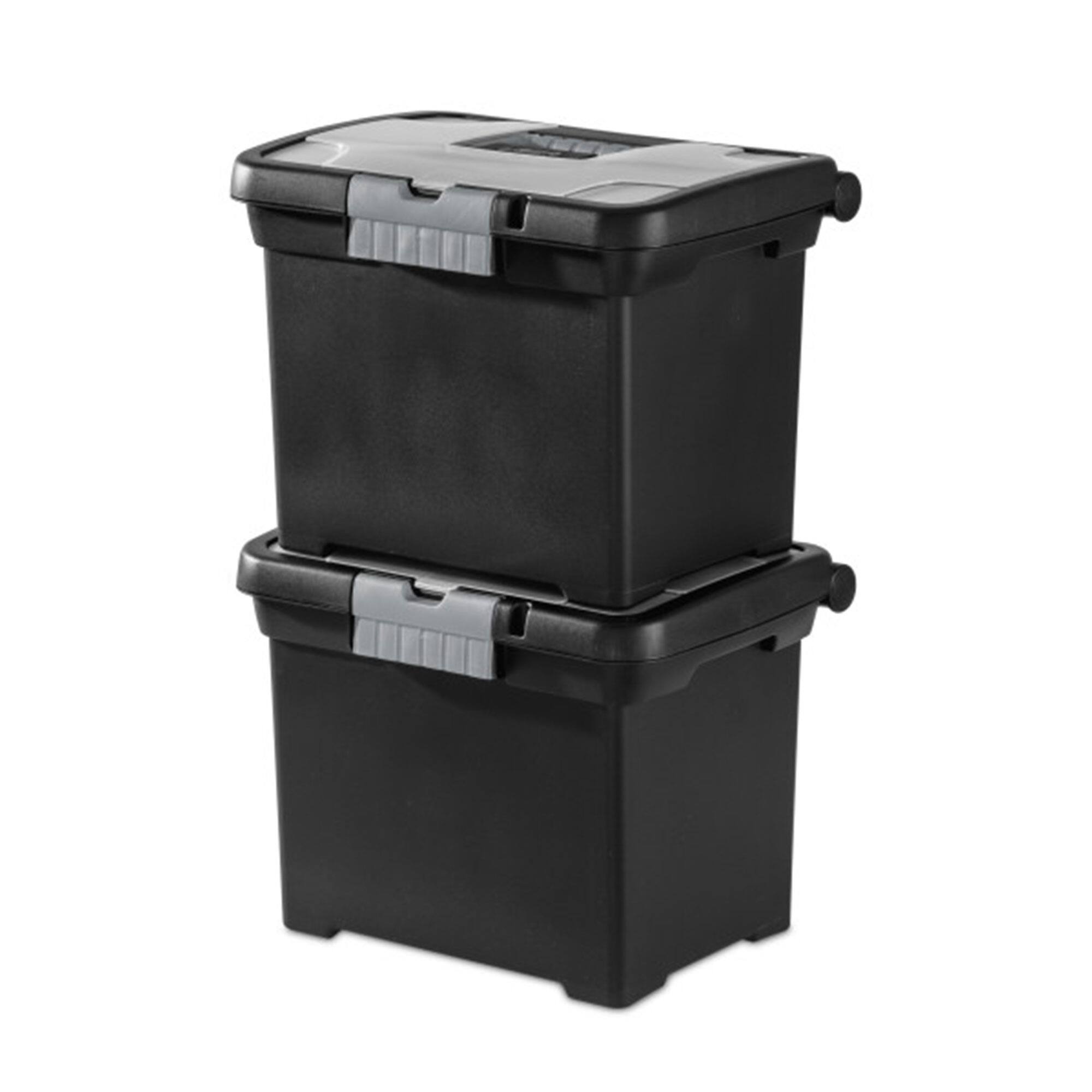 Alt View 10. Sterilite - Sterilite Portable Lockable File Box Organizer with Handle (8 Pack) - Black.