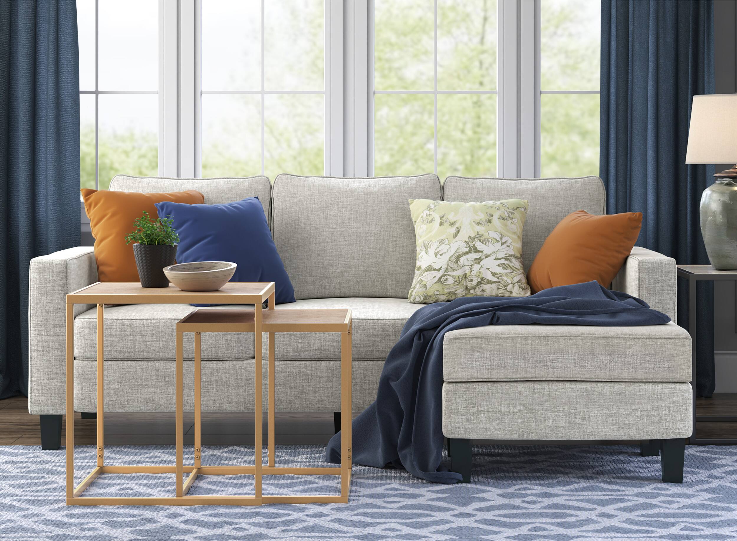 Angle. Finch - Friedman Nesting Accent Tables Set of 2 - Gold.