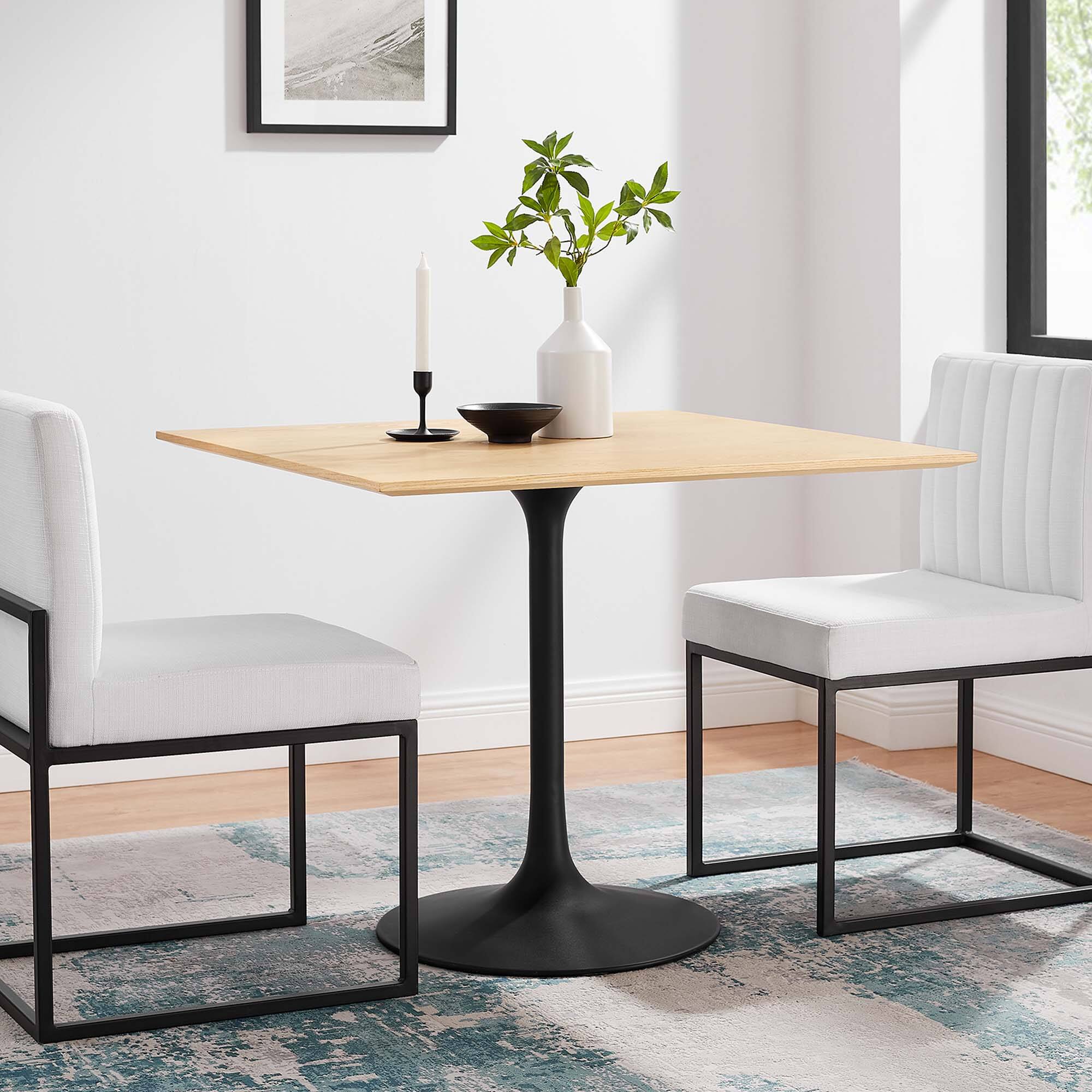 Modway - Lippa Square Wood Dining Table - Black Natural